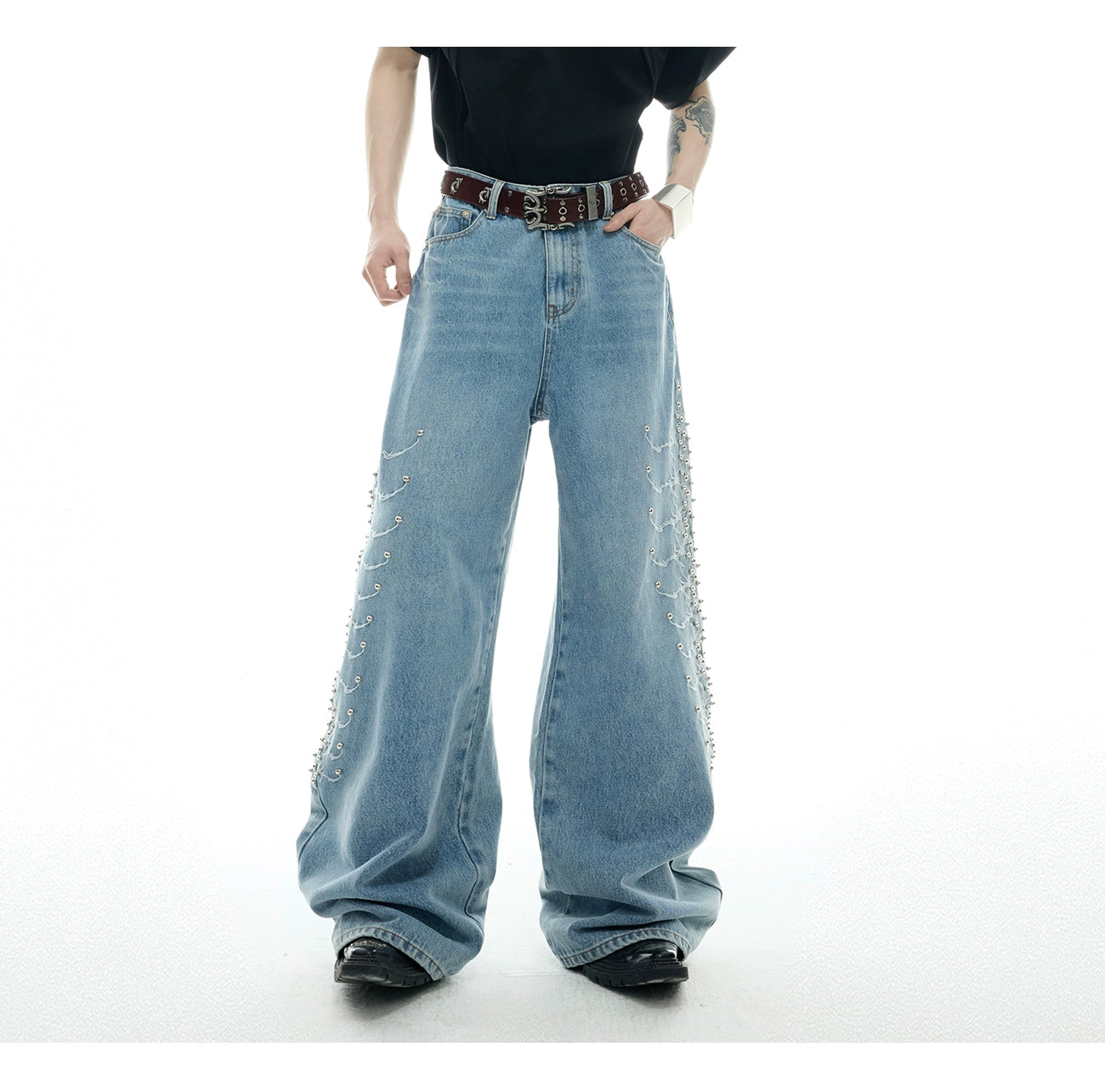 Wide-Leg Baggy Denim Jeans