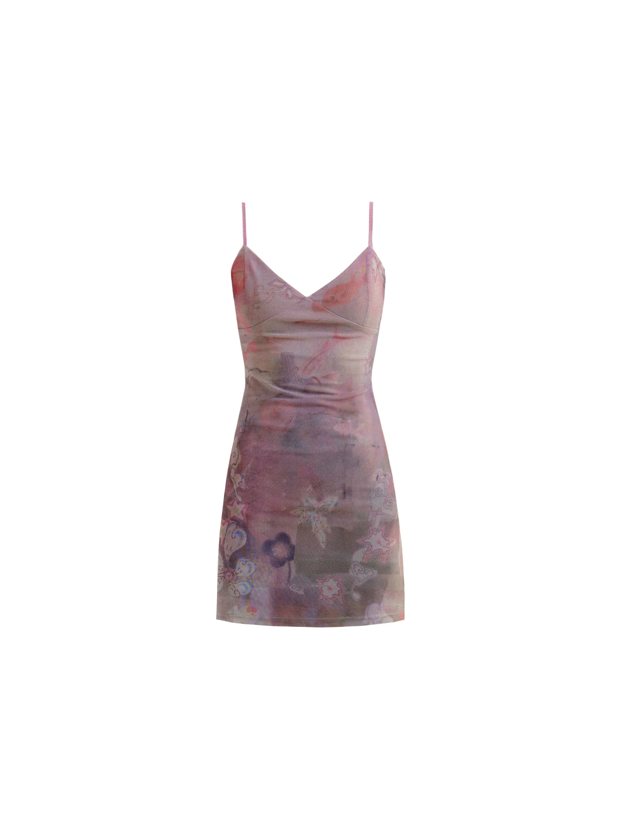 Watercolor Floral Satin Slip Dress