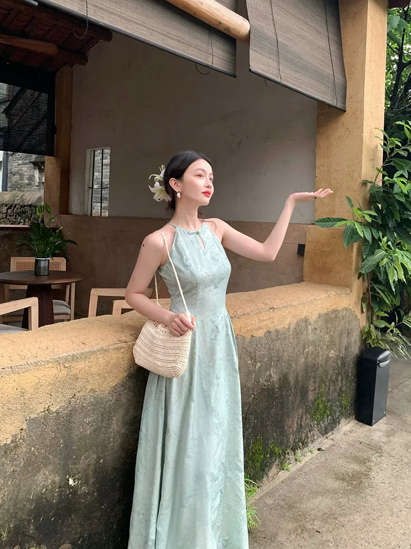 Halter Neck Maxi Dress