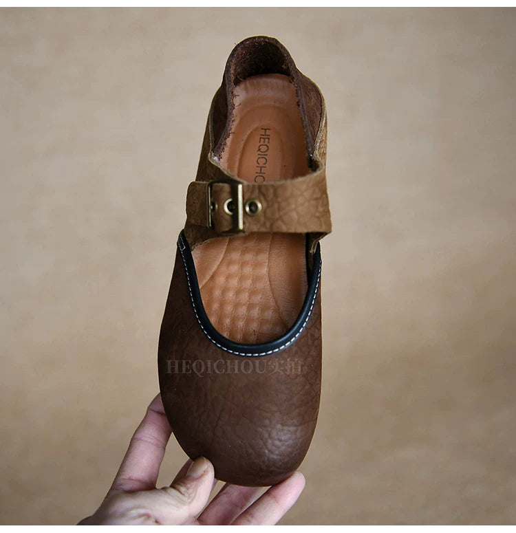 Maren Two-Tone Textured Mary Jane Flats