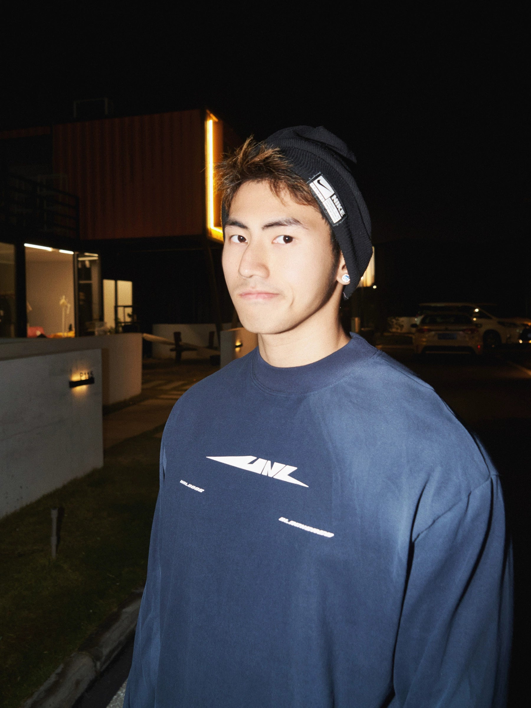 Navy Blue Graphic Logo Sweatshirt