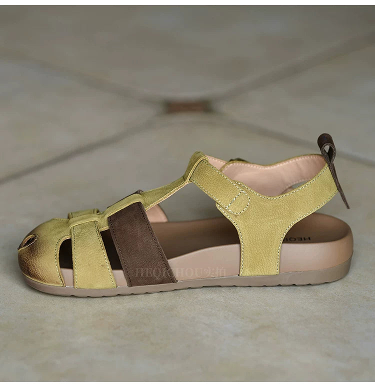 Meadow Vintage T-Strap Leather Sandals