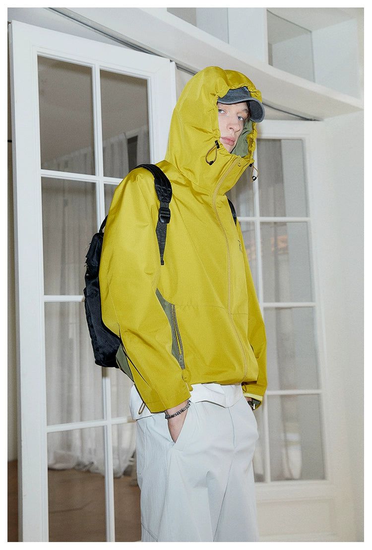 Windbreaker Jacket with Drawstring Hood - chiclara