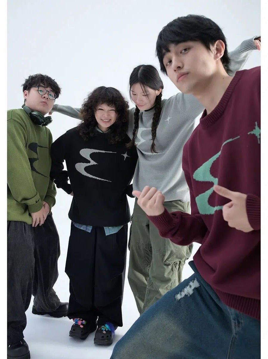 Casual Sweater with Contrast Logo - chiclara