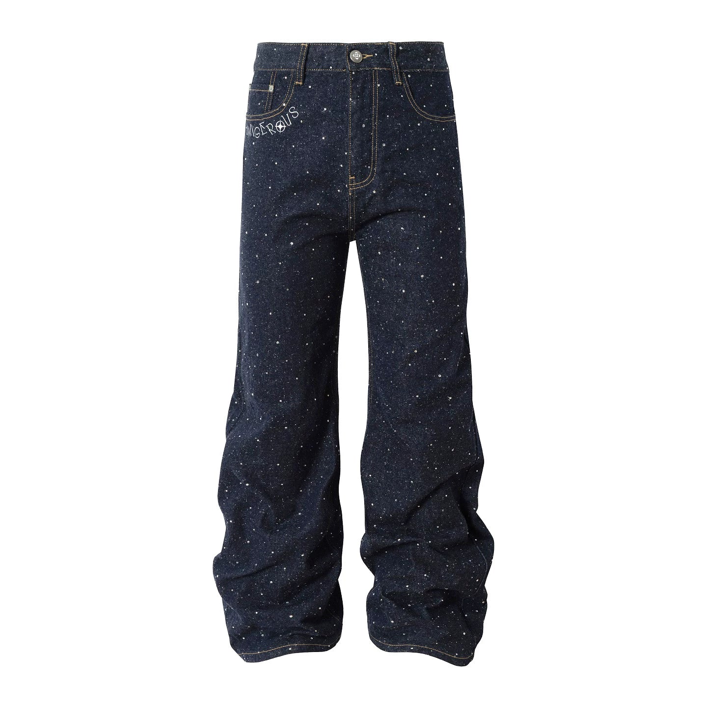 Crystal Speckled Wide Leg Jeans