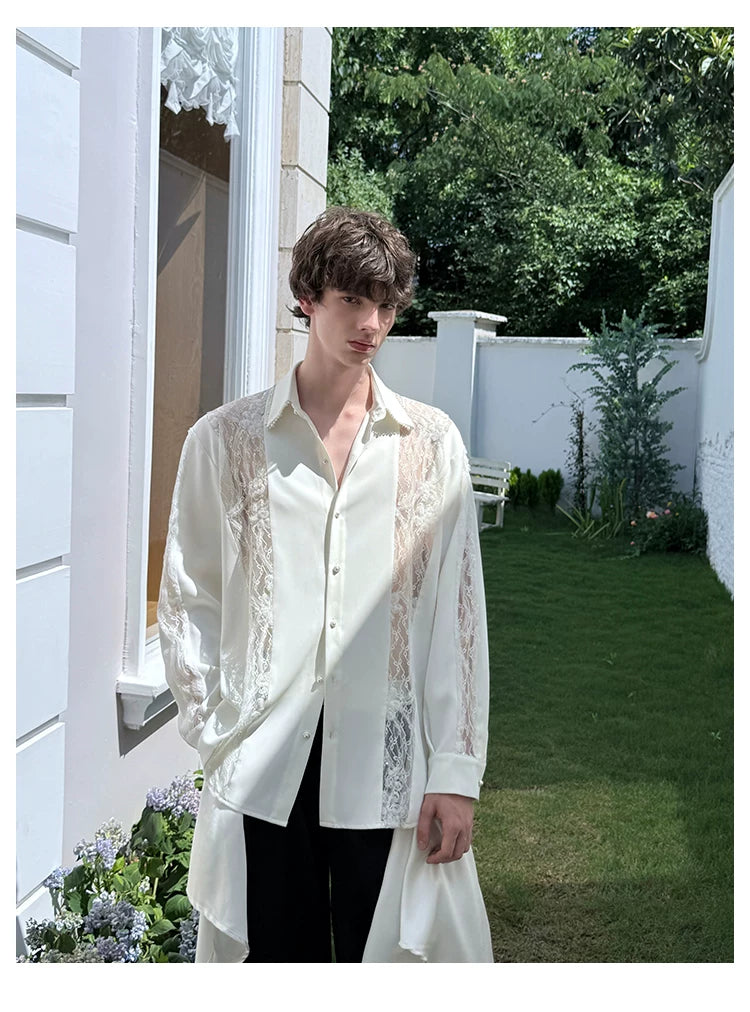 Ivory Reverie Pearl Lace Shirt