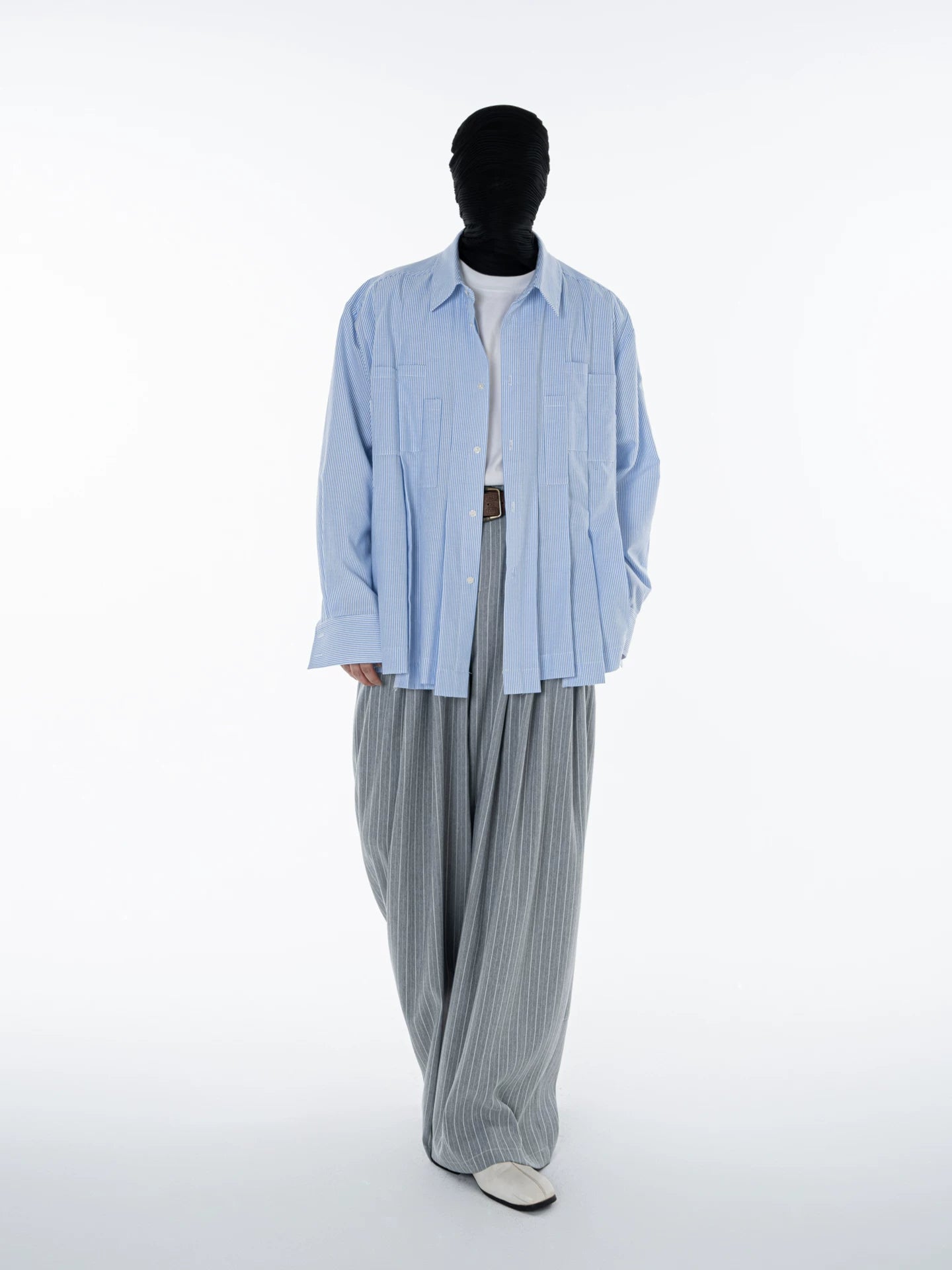 Skyline Drift Pleated Stripe Shirt