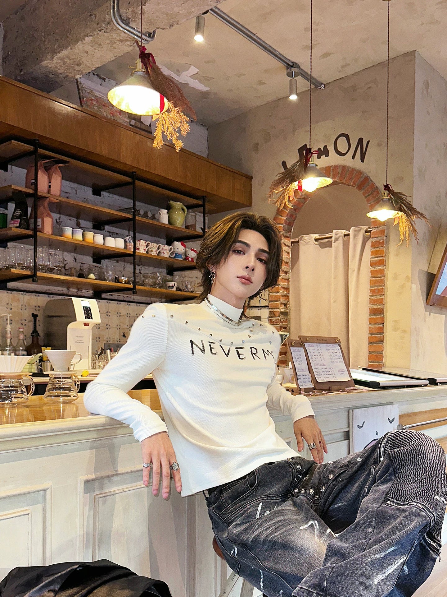Neverm Studded Gothic Knit Turtleneck
