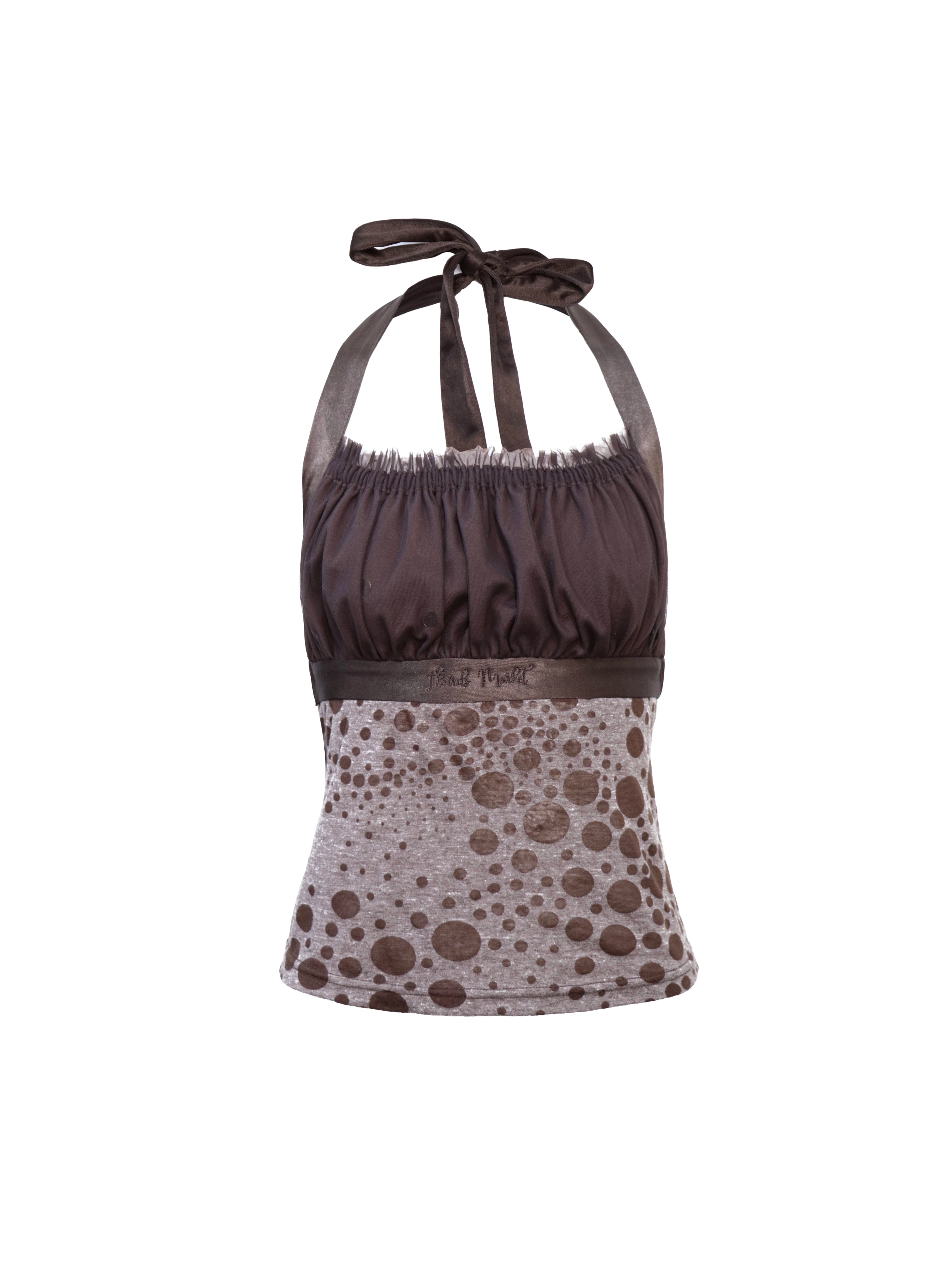 Mocha Orbit Halter Corset Top