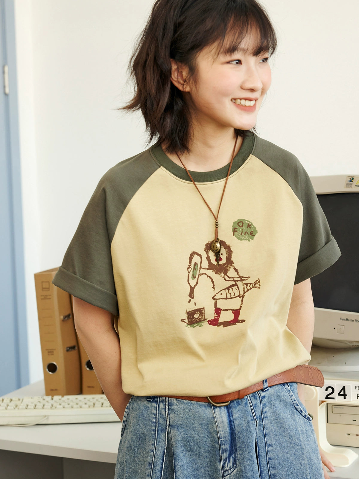 octopusme Quirky Character Raglan Tee