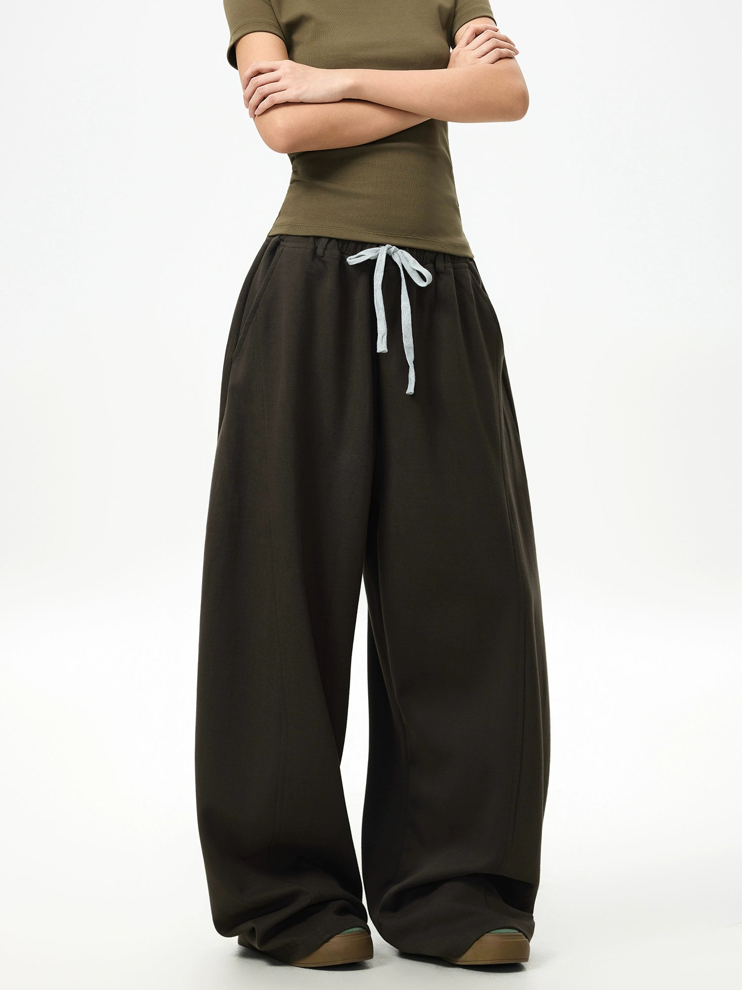 Mocha Drift Wide-Leg Sweatpants