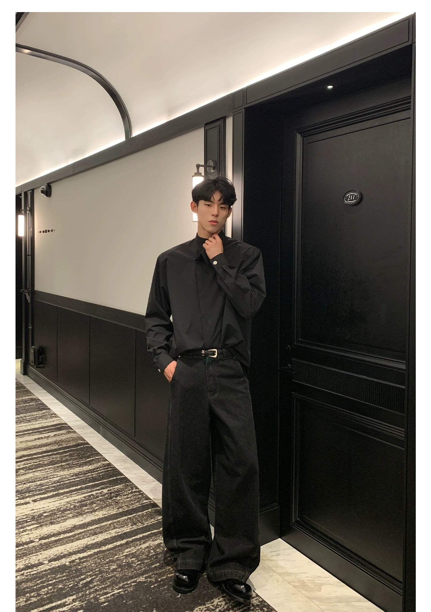 Asymmetric Collar Dress Shirt