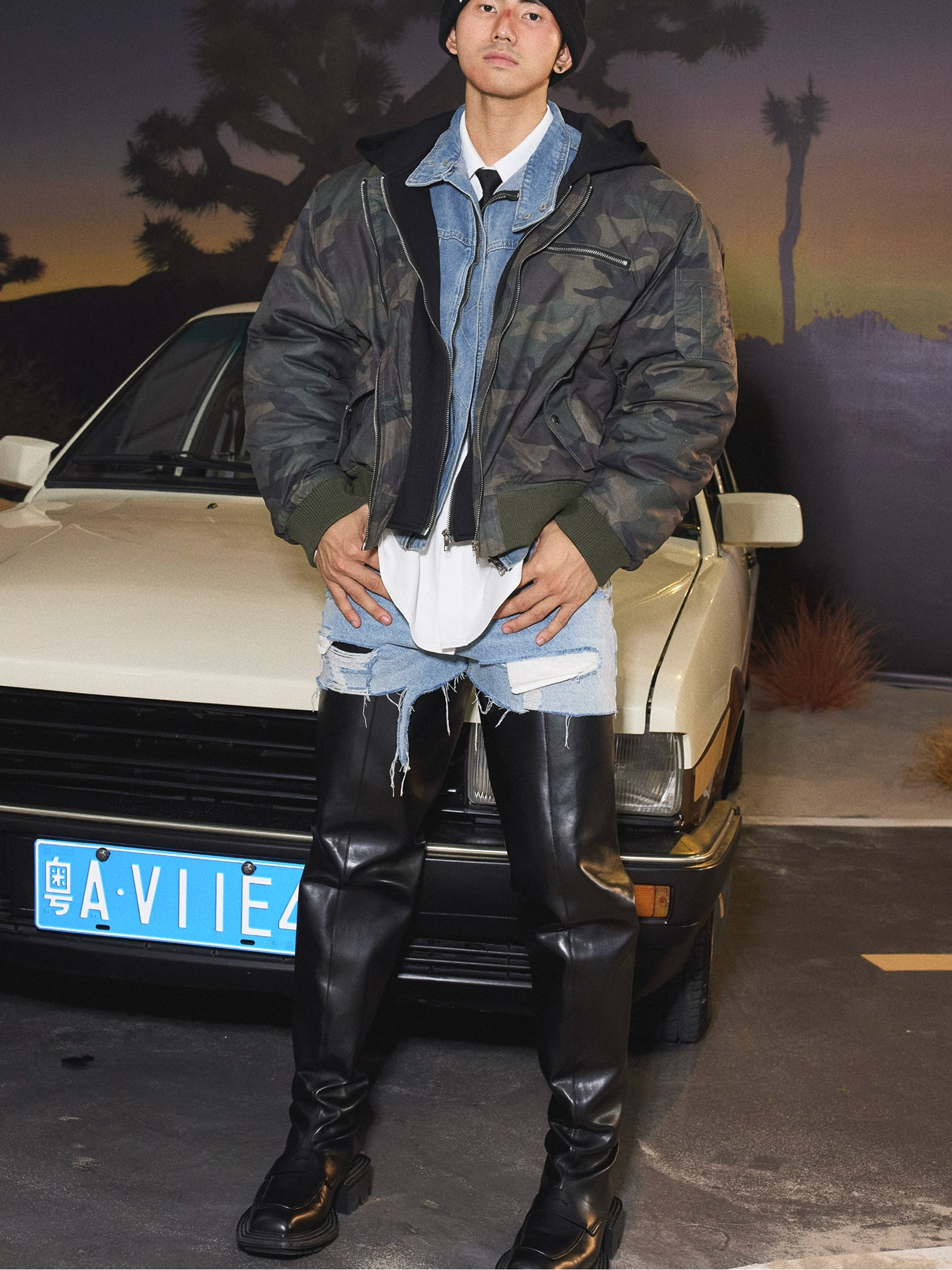 Urban Camo Green Bomber Jacket