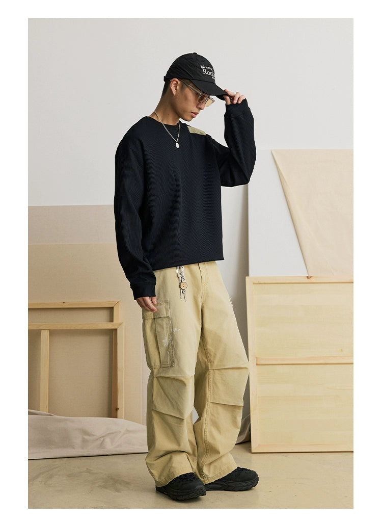 Wide-Leg Pants with Side Utility Pockets