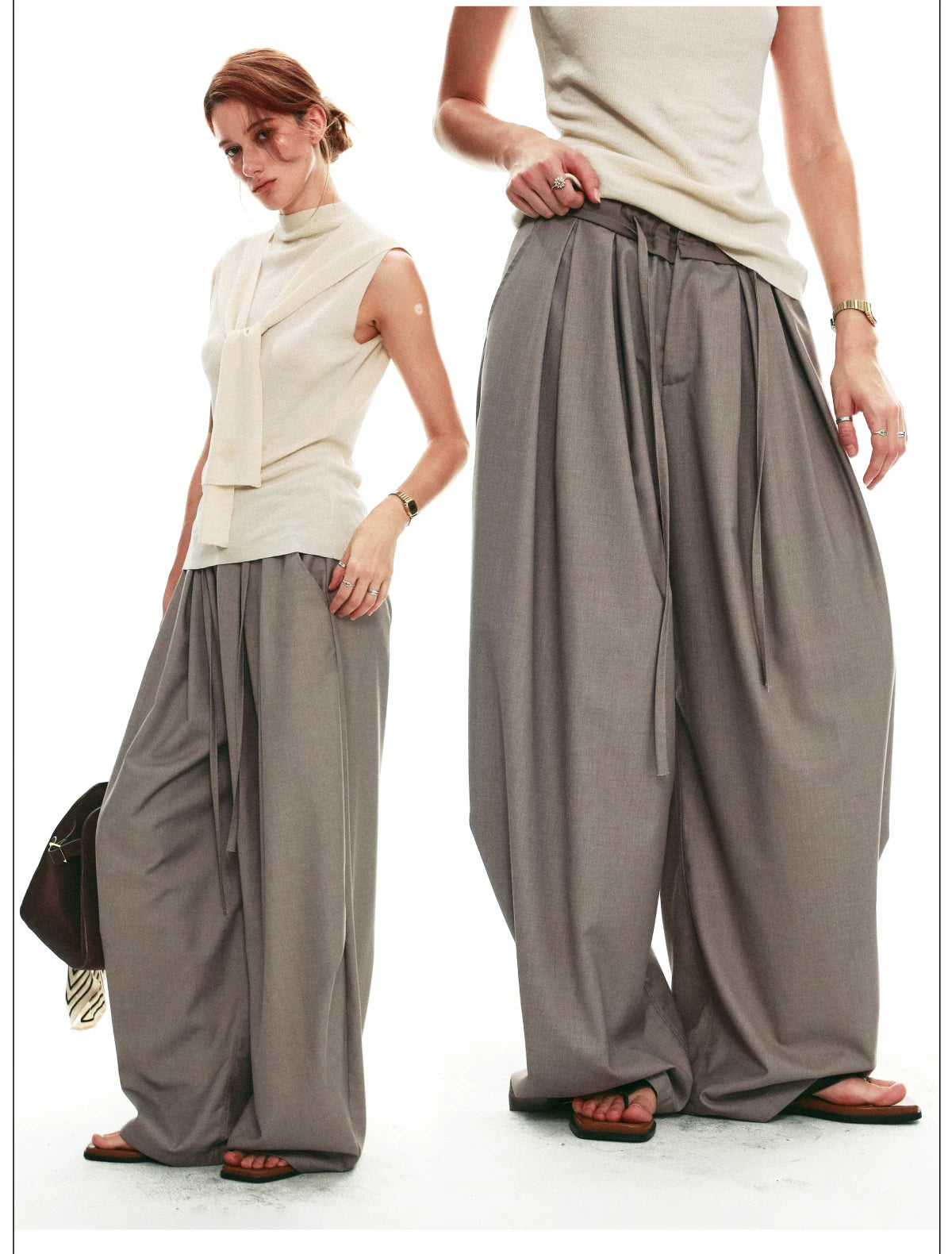Drawstring Cocoon Balloon Trousers