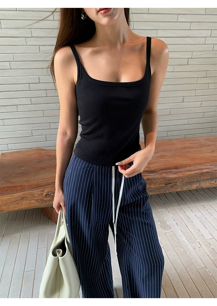 Square Neck Cropped Cami Top