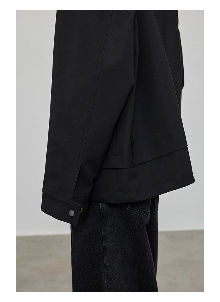 Vertical Split Square Neck Oversized Jacket