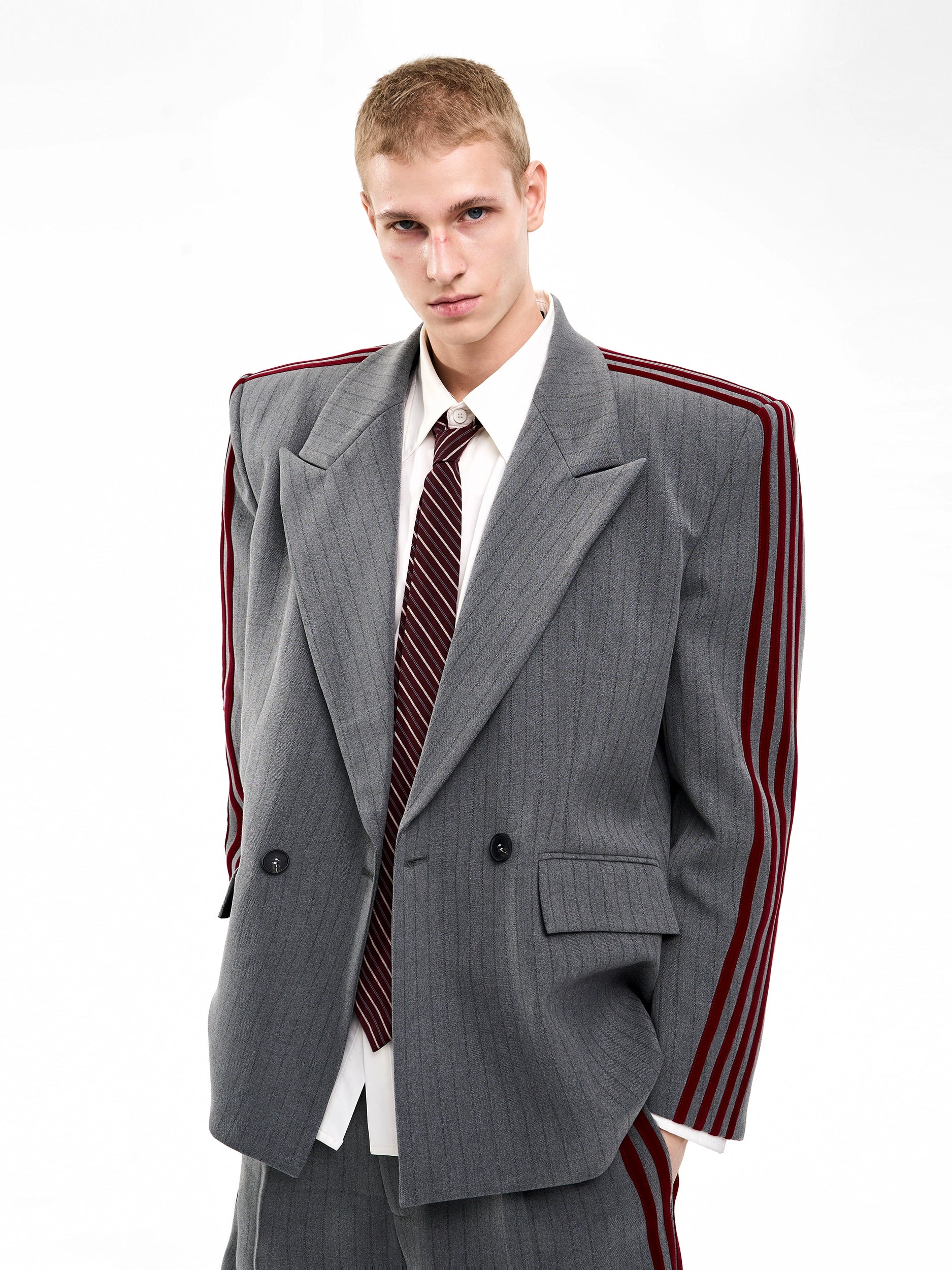 Pinstripe Jacket with Side Stripes and Pants Setup