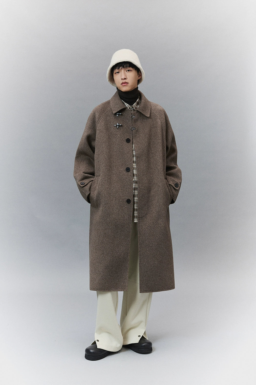 Wool Double-Faced Classic Balmacaan Coat