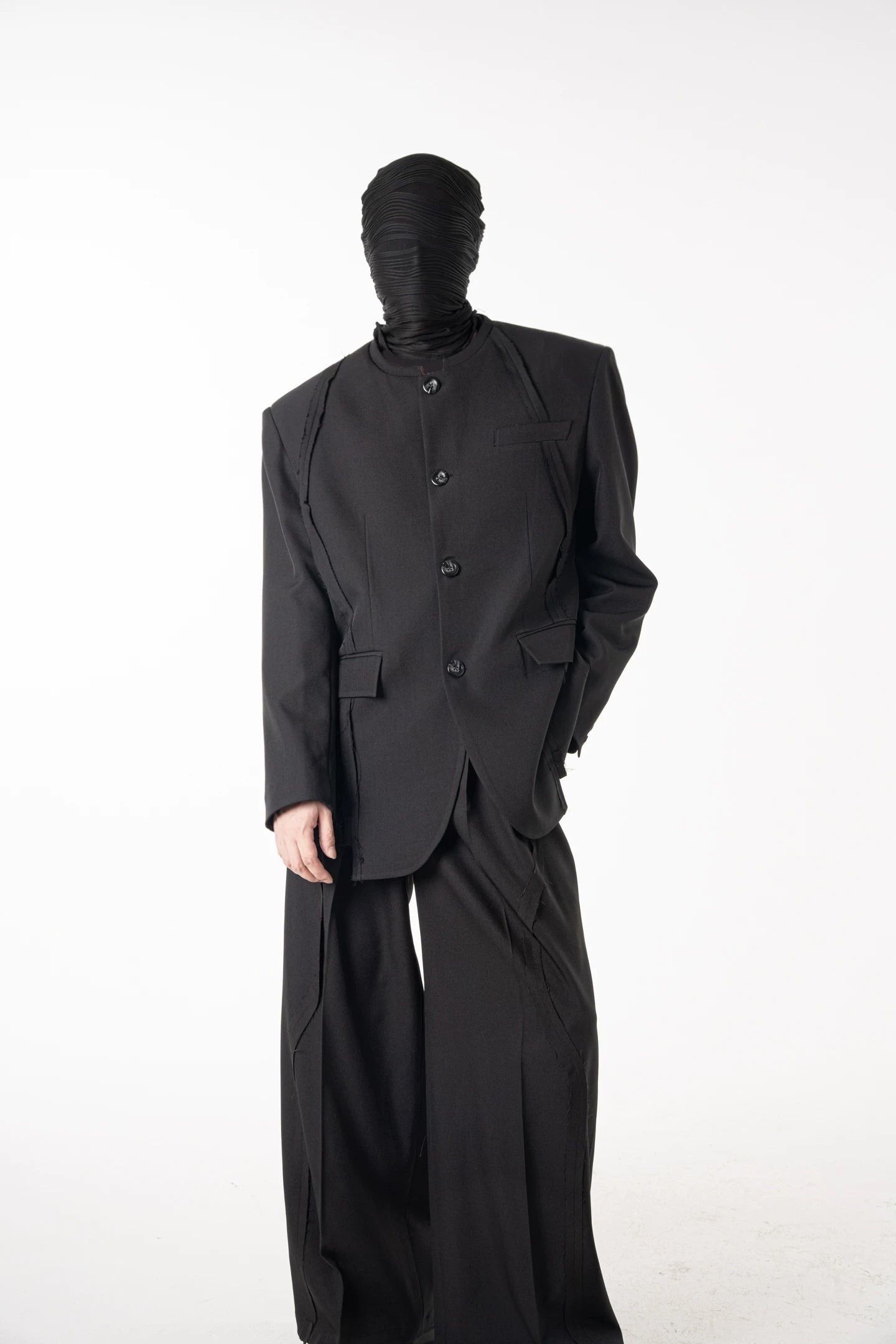 Noir Frame Sculpted Layer Blazer