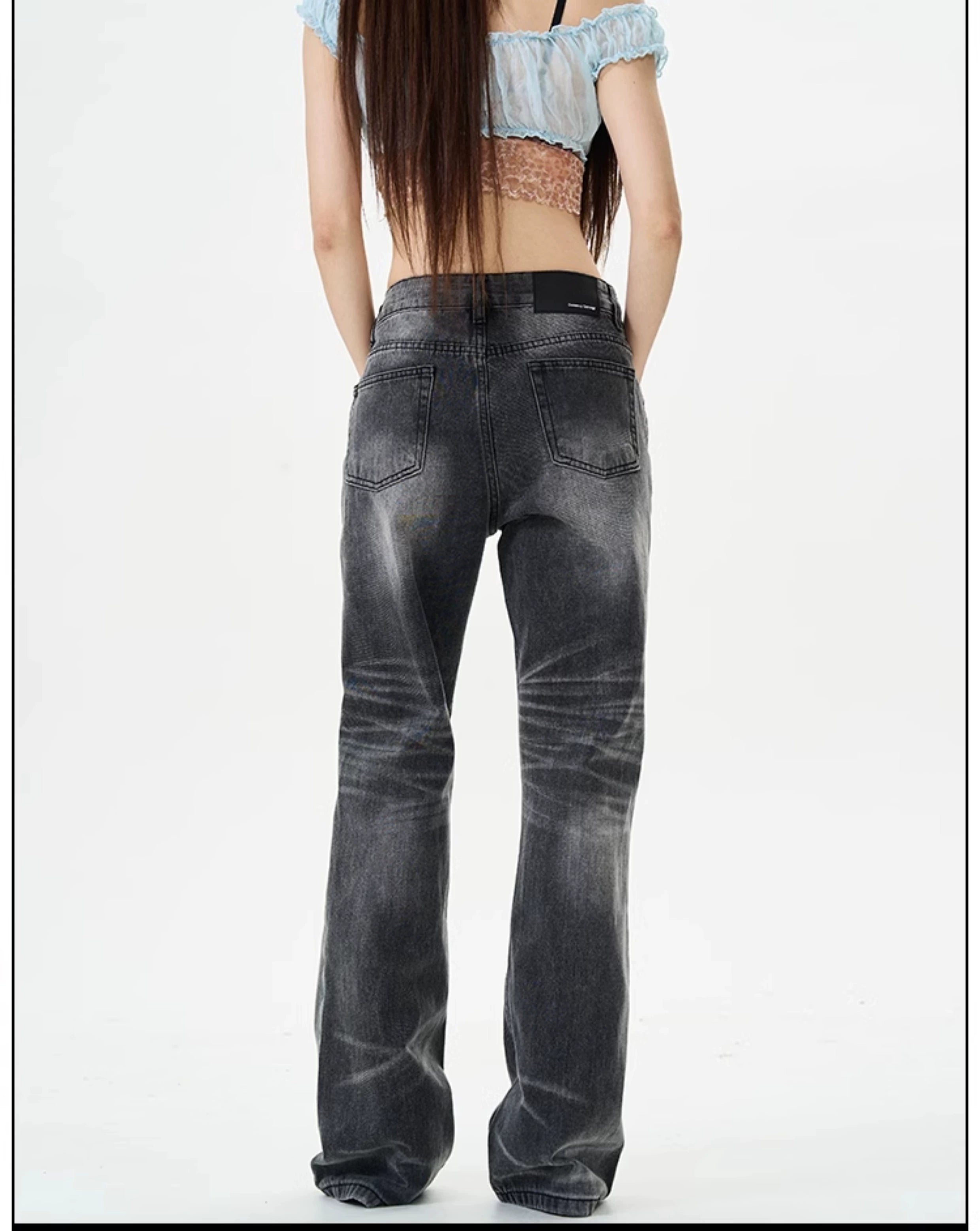 Shadow Wash Straight Leg Jeans