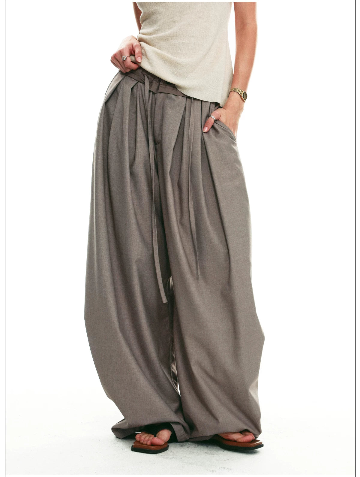Drawstring Cocoon Balloon Trousers