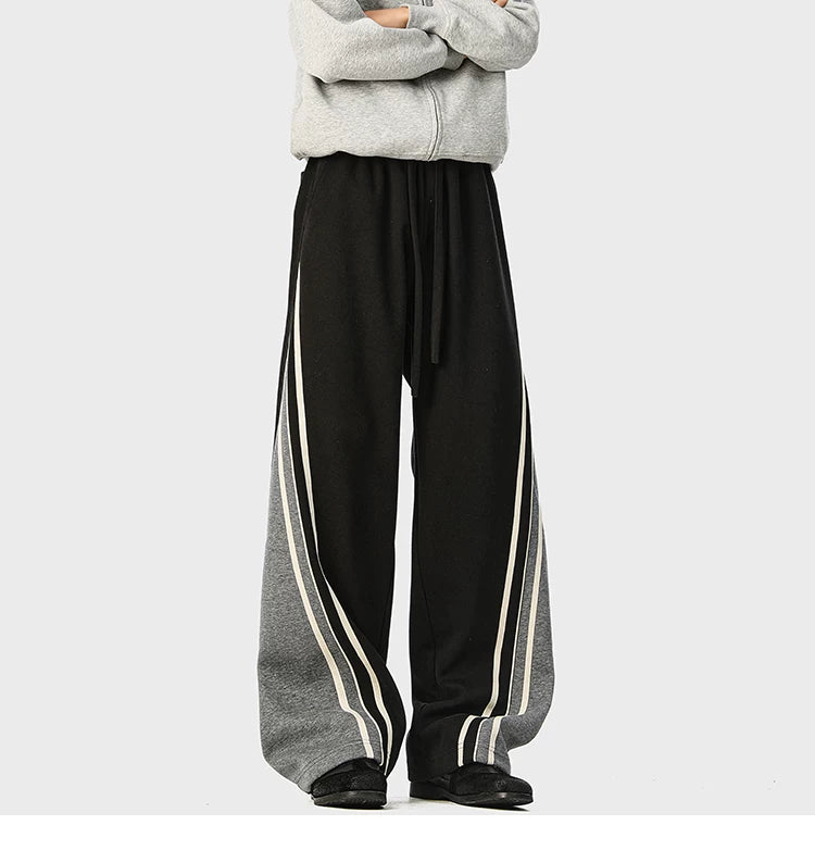 Mint-Stripe Varsity Track Pants