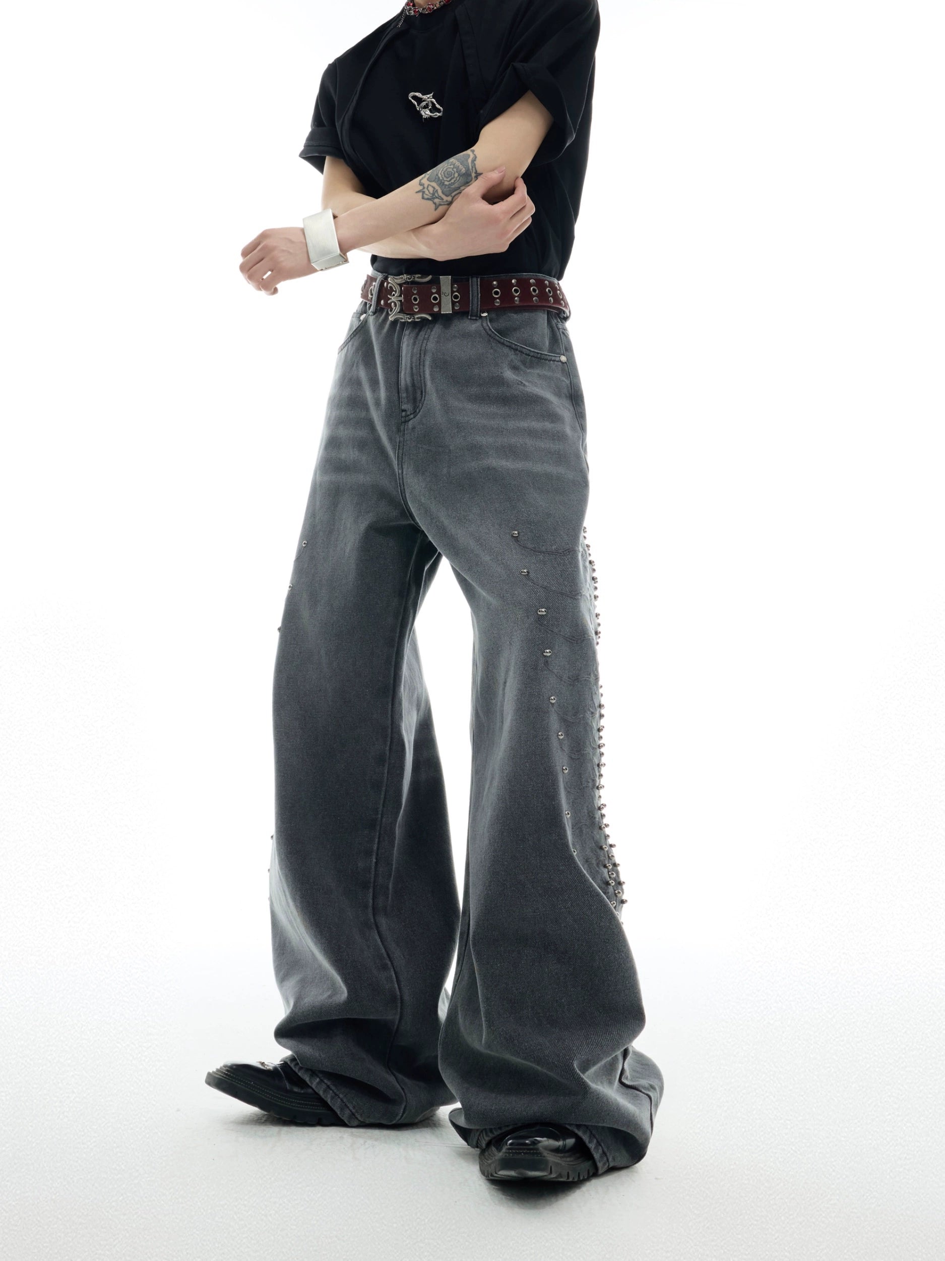 Wide-Leg Baggy Denim Jeans