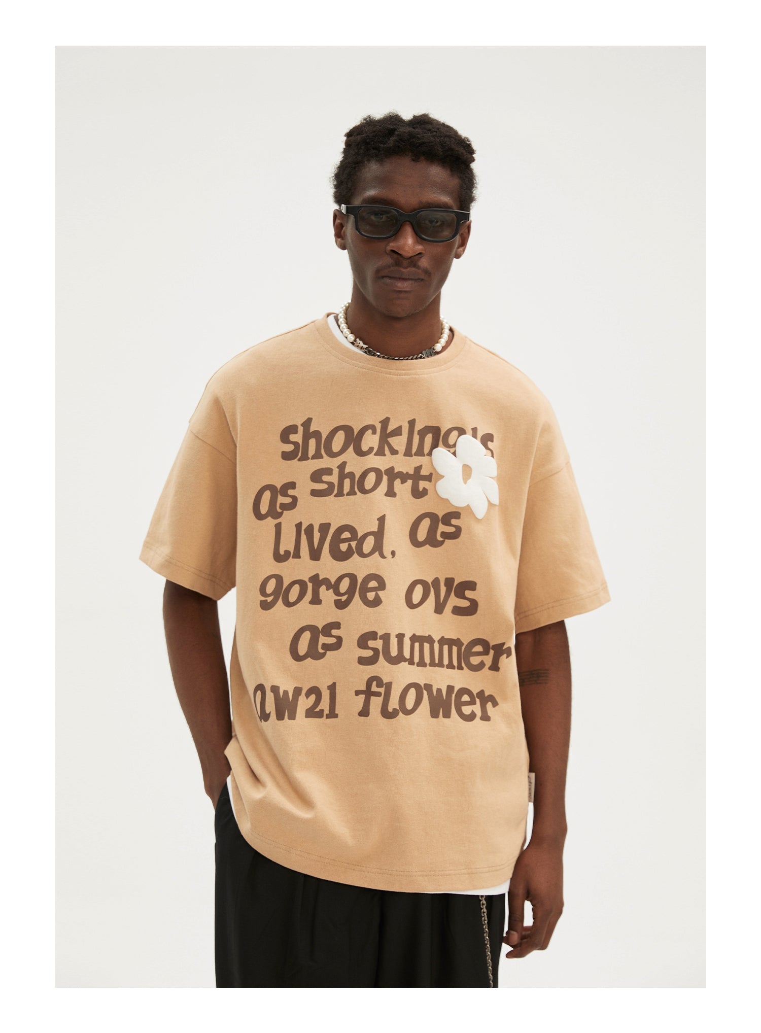 Romantic Floral Letter Tee - chiclara