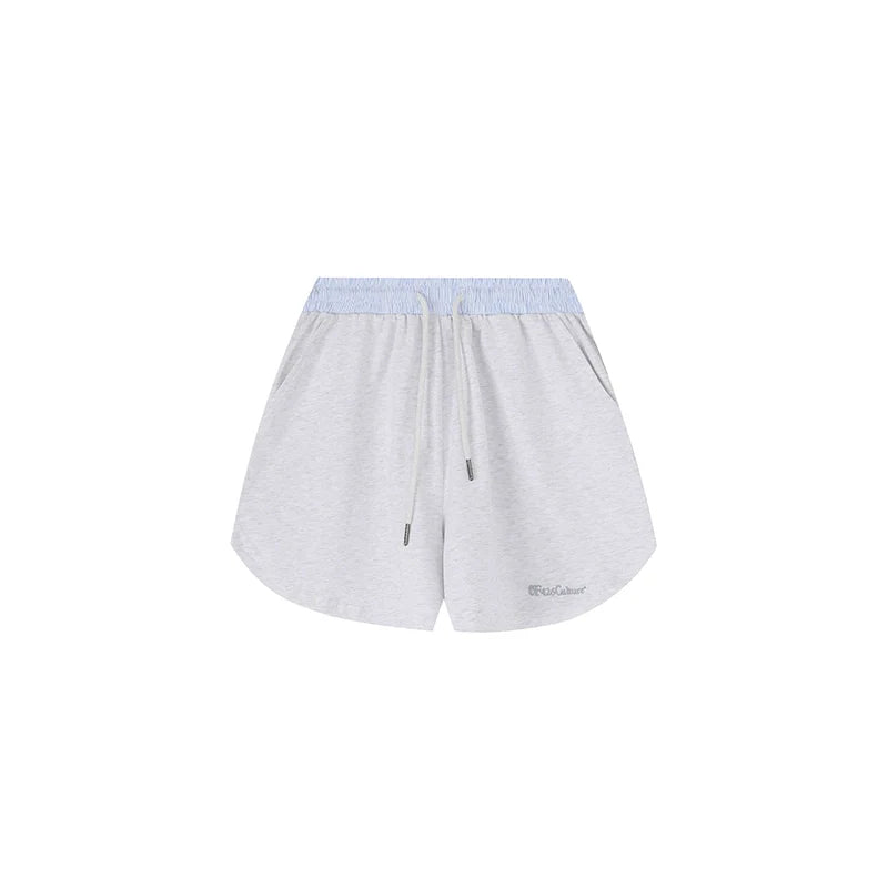 Striped Stitching Shorts - chiclara