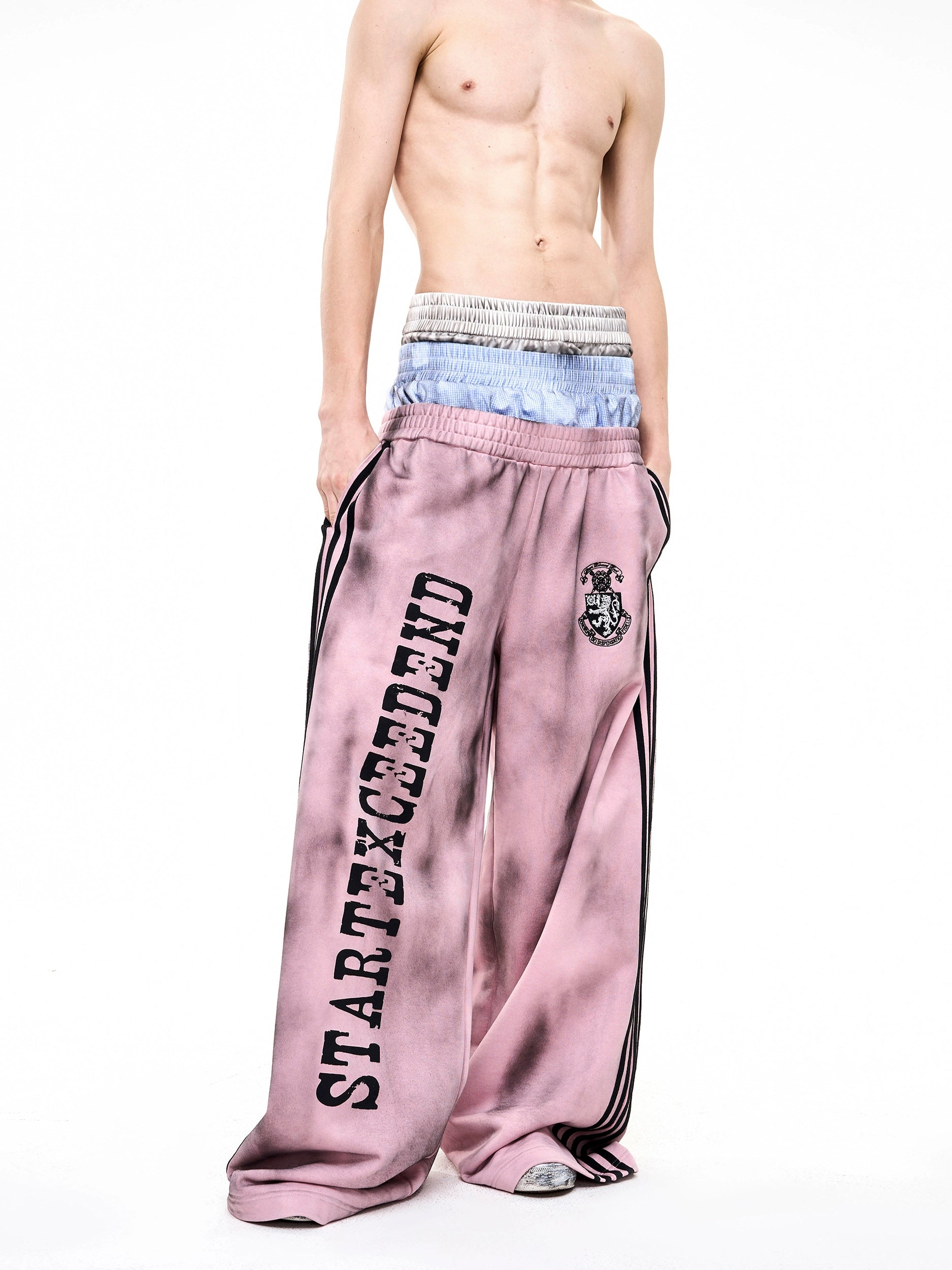 Pink Graffiti Jacket and Wide Leg Sweatpants Setup
