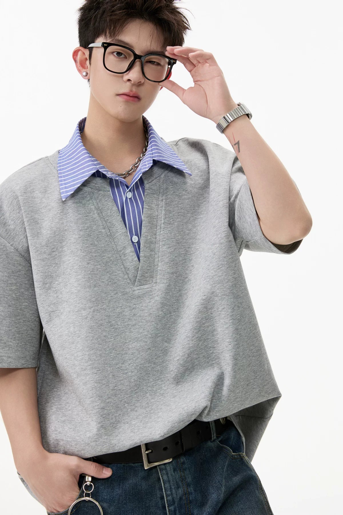 Layered Plunge Popover Polo