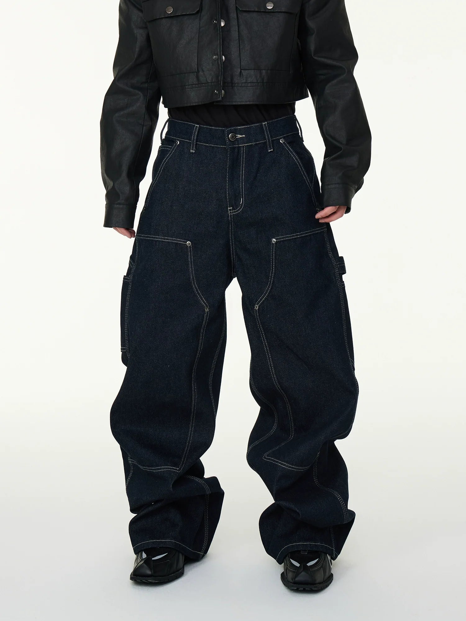 Dark Wash Wide Leg Carpenter Jeans