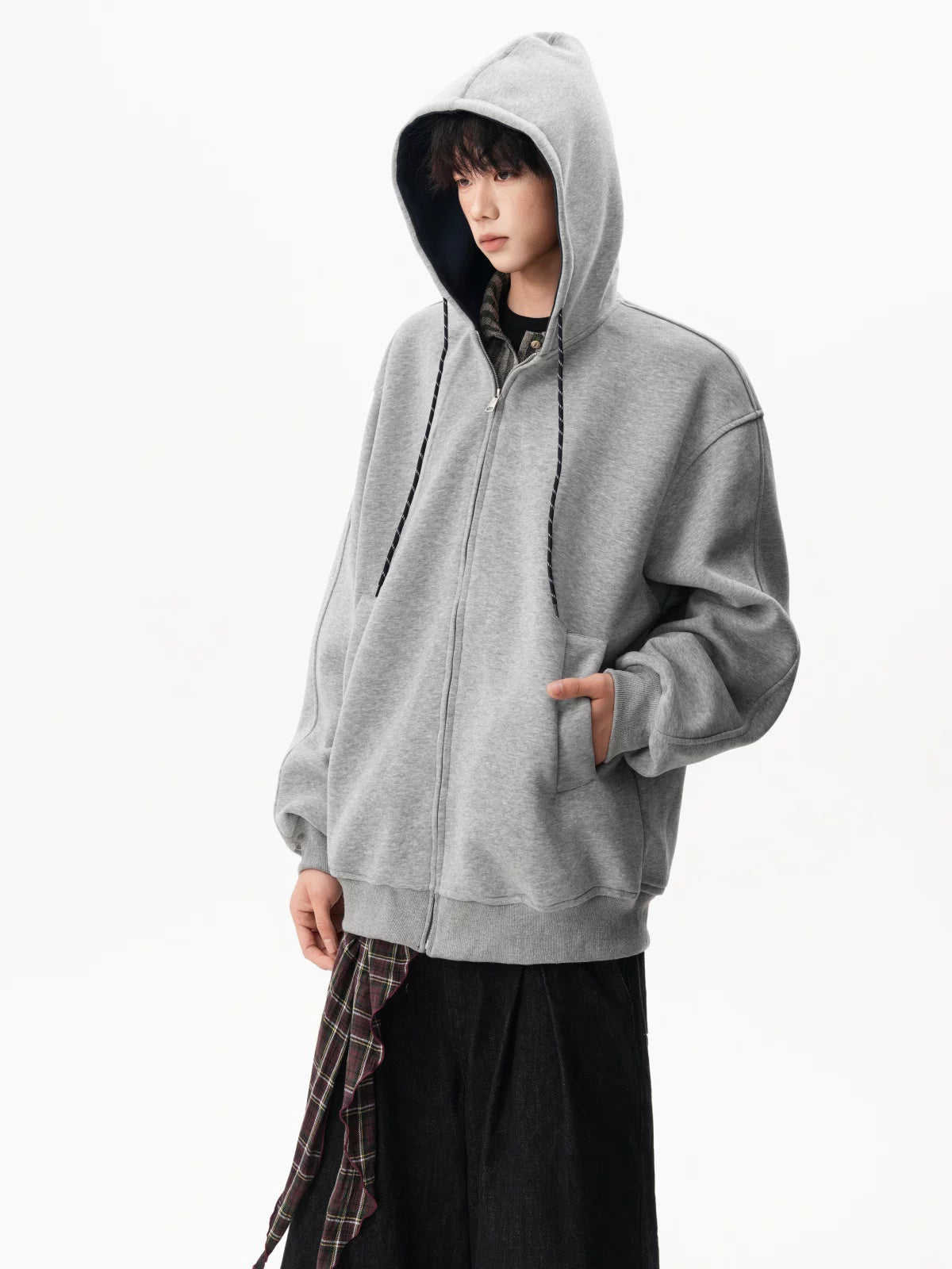 Echo Cord Contrast Zip Hoodie