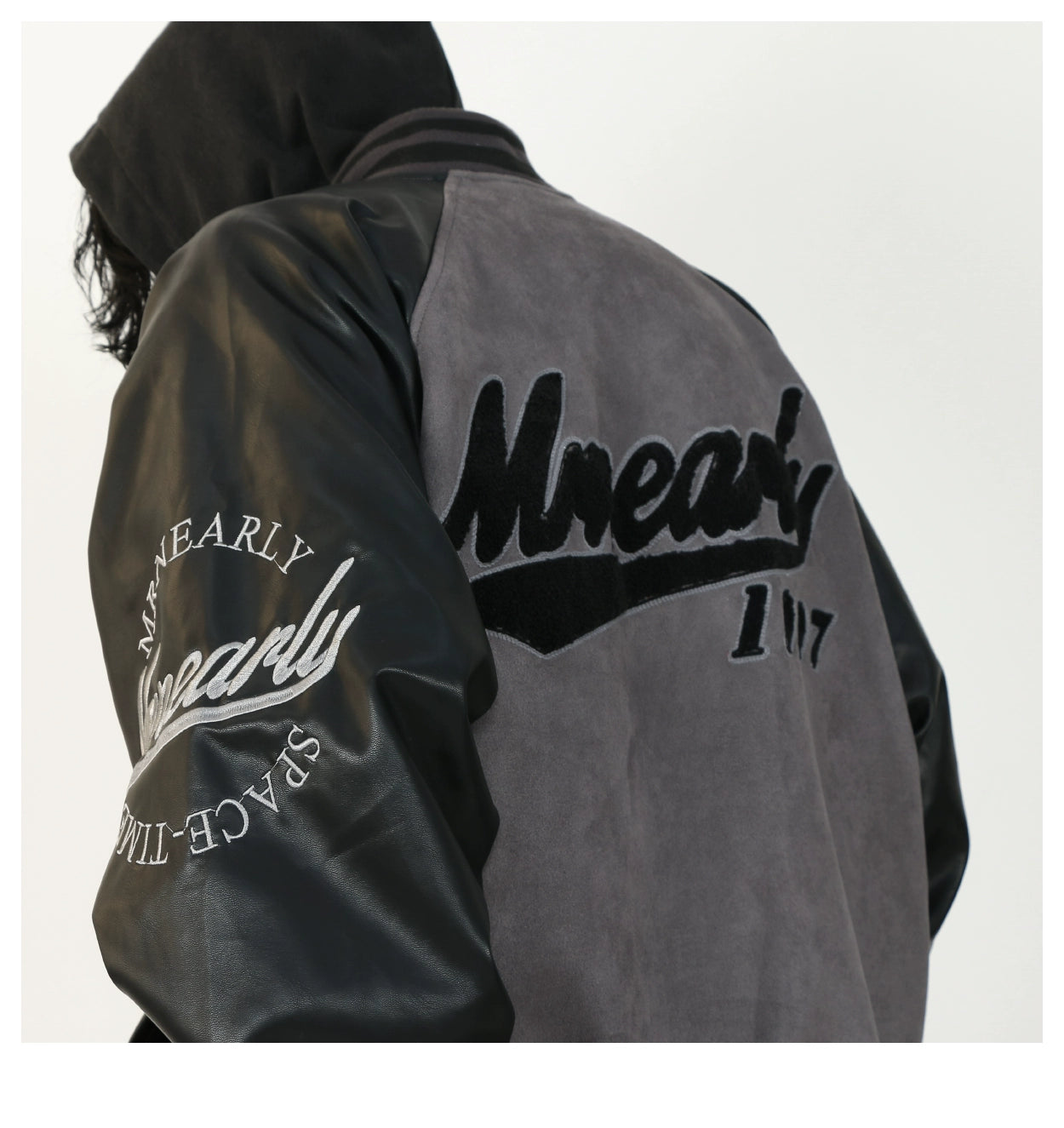 Monochrome Script Varsity Bomber Jacket