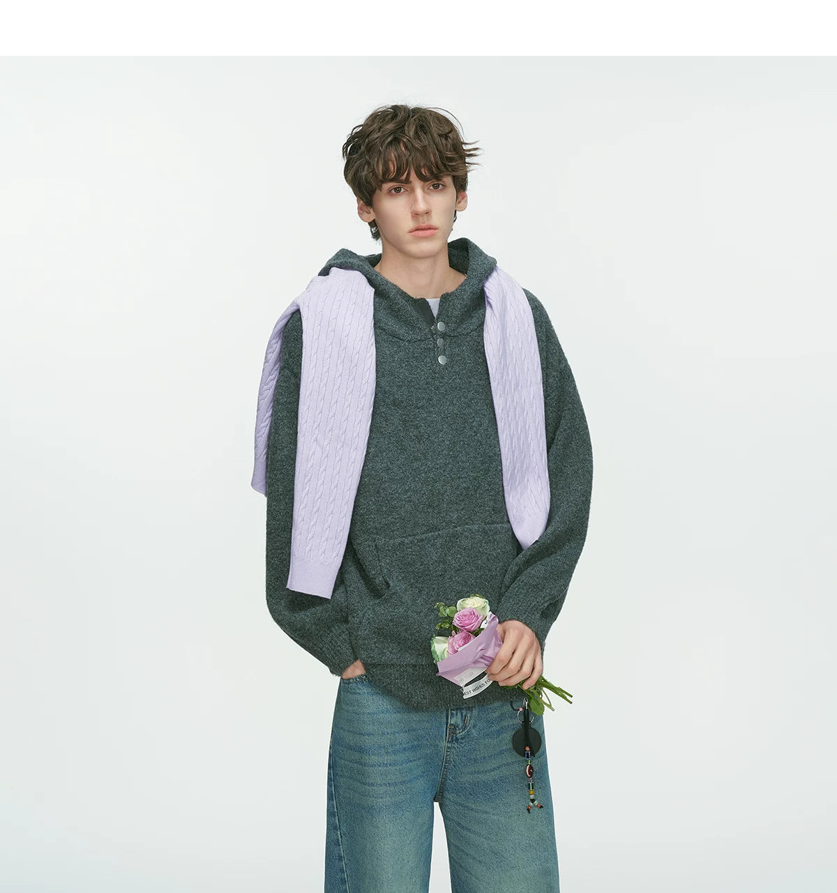 Cocoon Knit Hooded Pocket Sweater