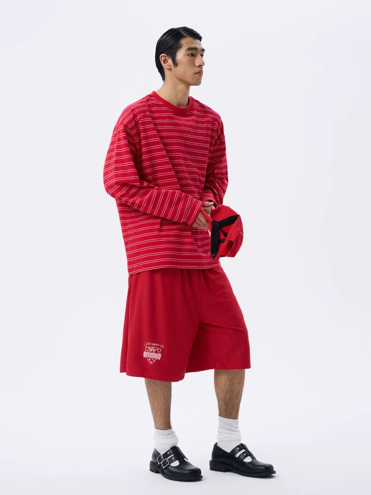 Driftline Pinstripe Oversized Long-Sleeve Tee