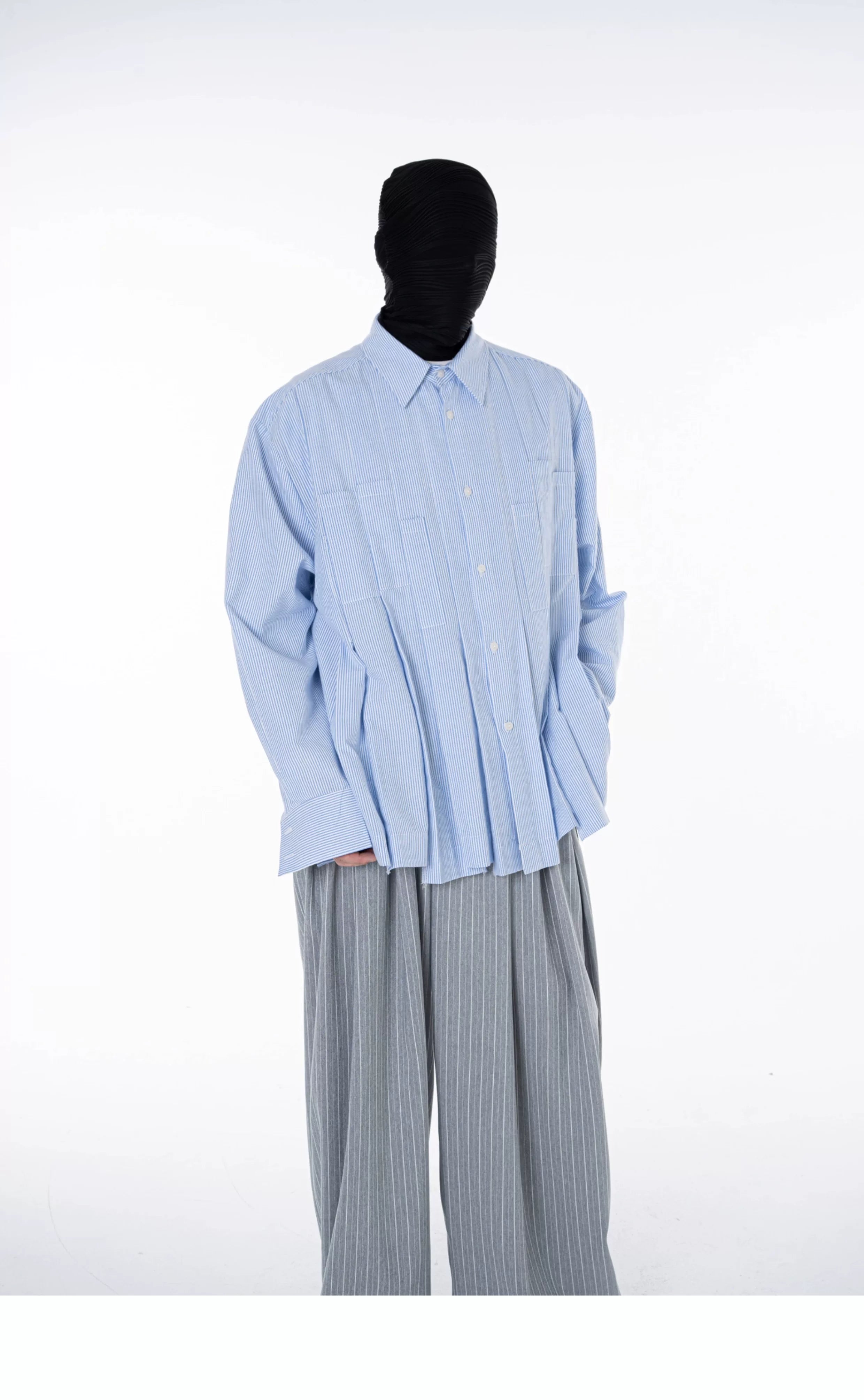 Skyline Drift Pleated Stripe Shirt
