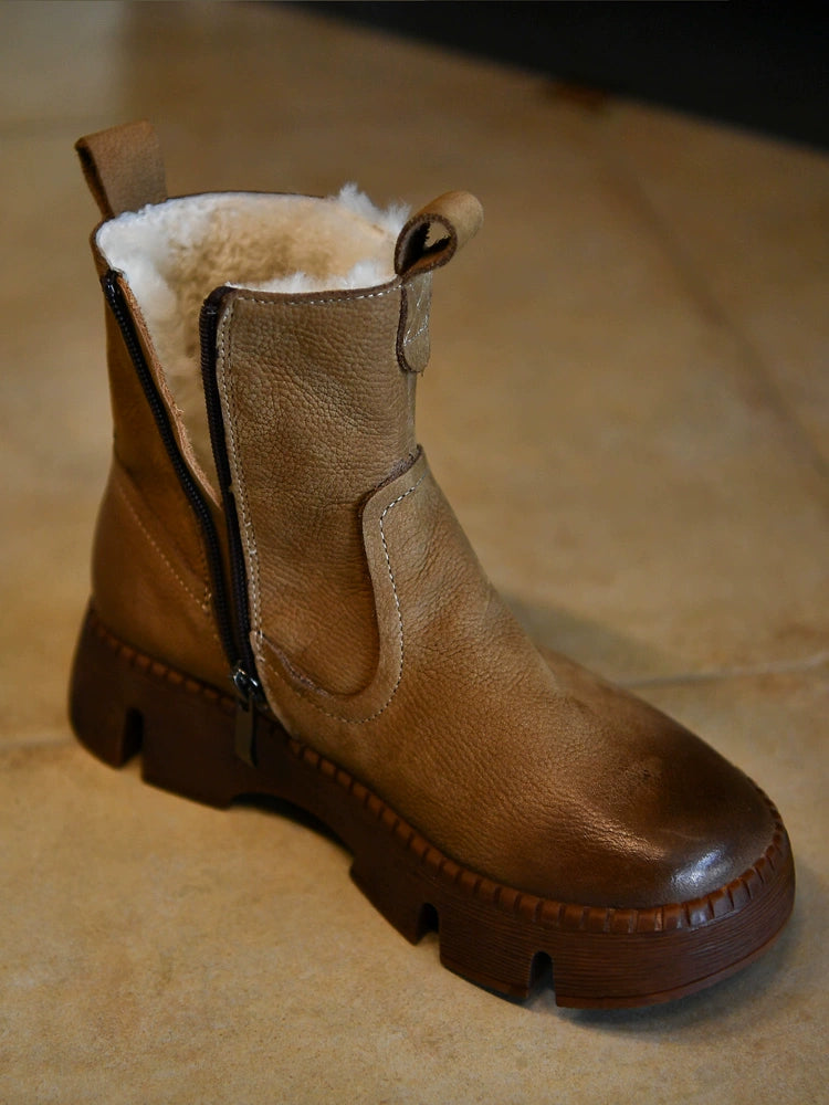 Fur Lined Brown Winter Boots