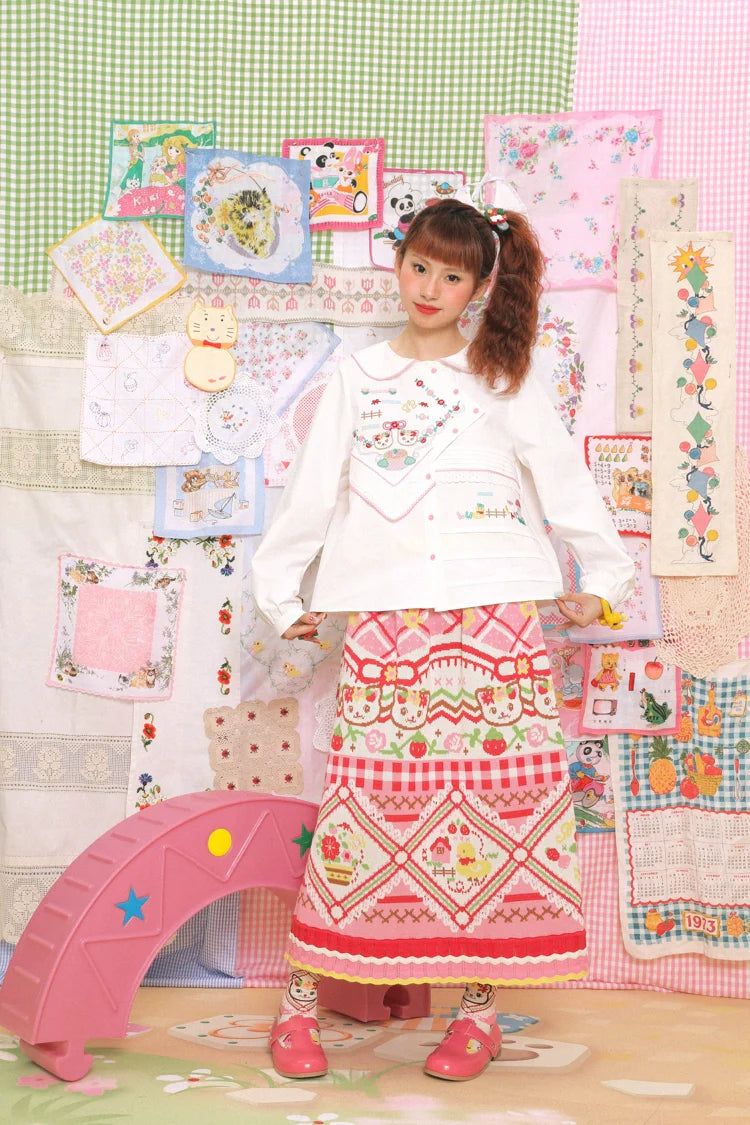 Sweet Bear Strawberry Knit Skirt