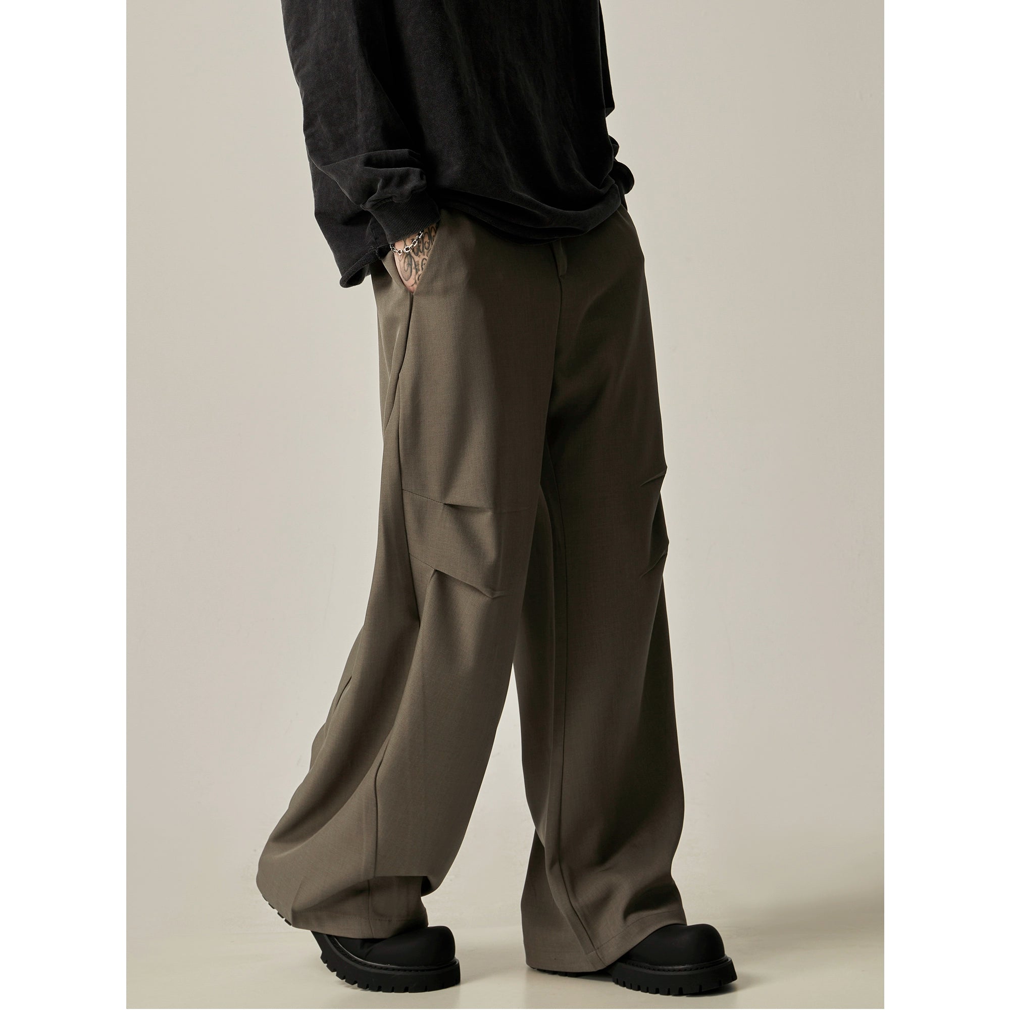 Noir Flow Wide-Leg Trousers