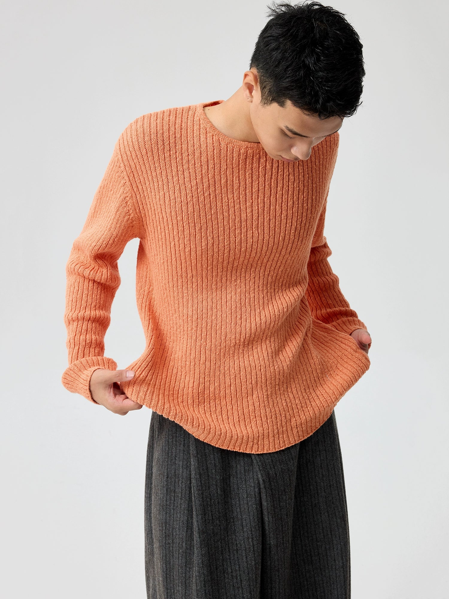 Sunpeach Ribbed Knit Pullover