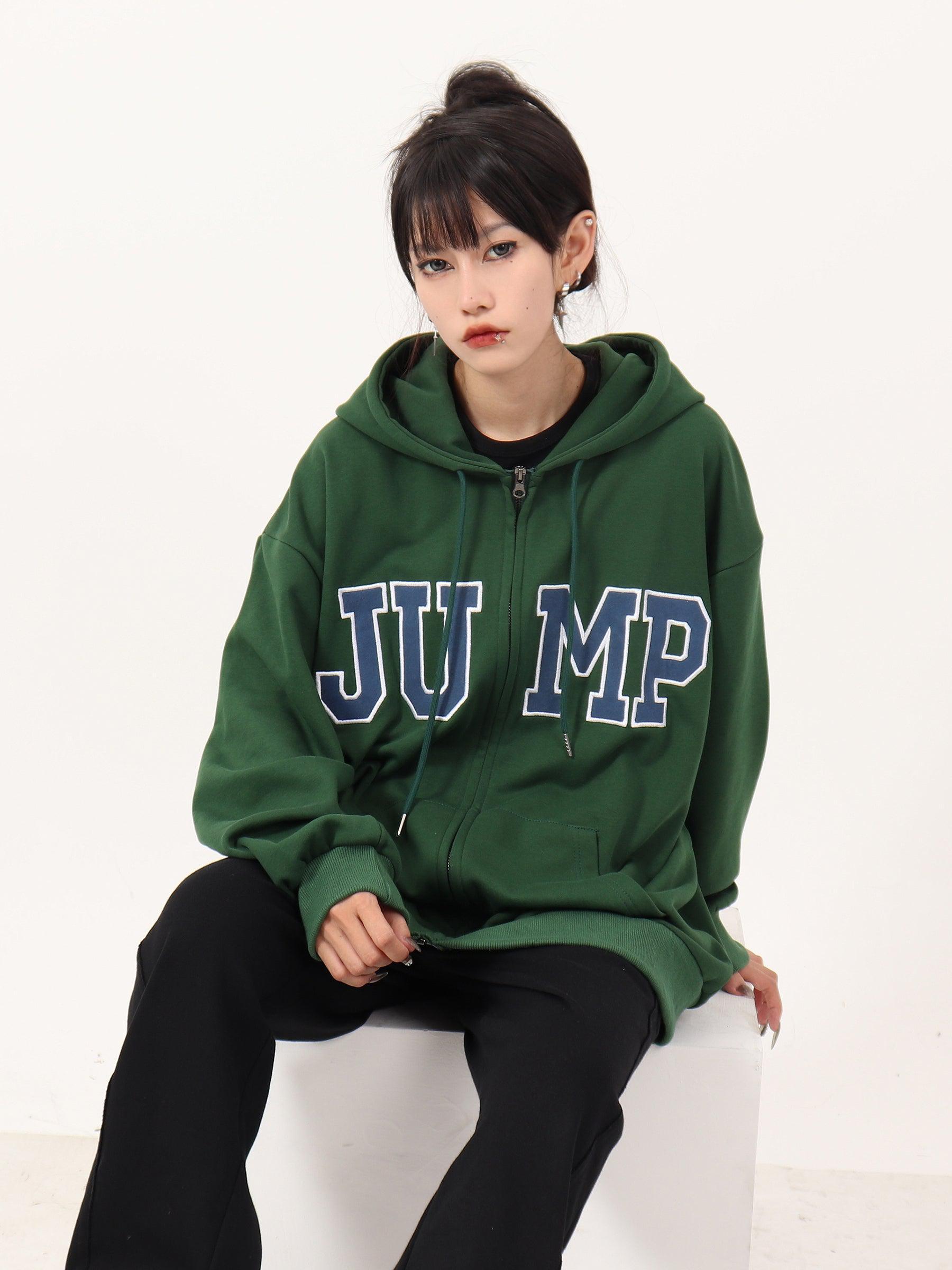 Casual Hoodie with Big Logo Zipper - chiclara