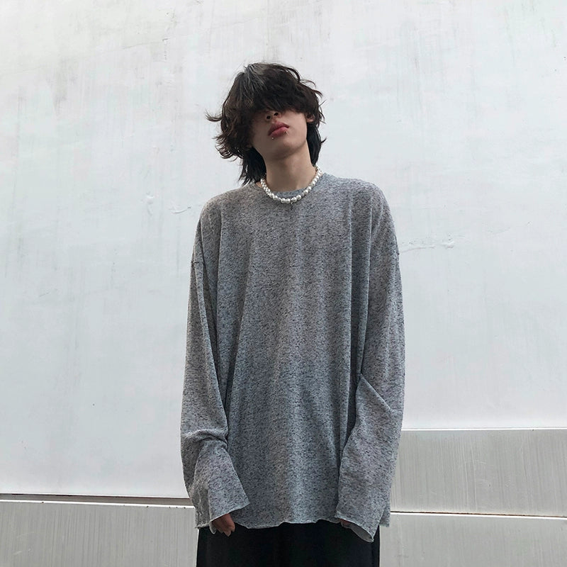 Oversized Heathered Long Sleeve T-Shirt