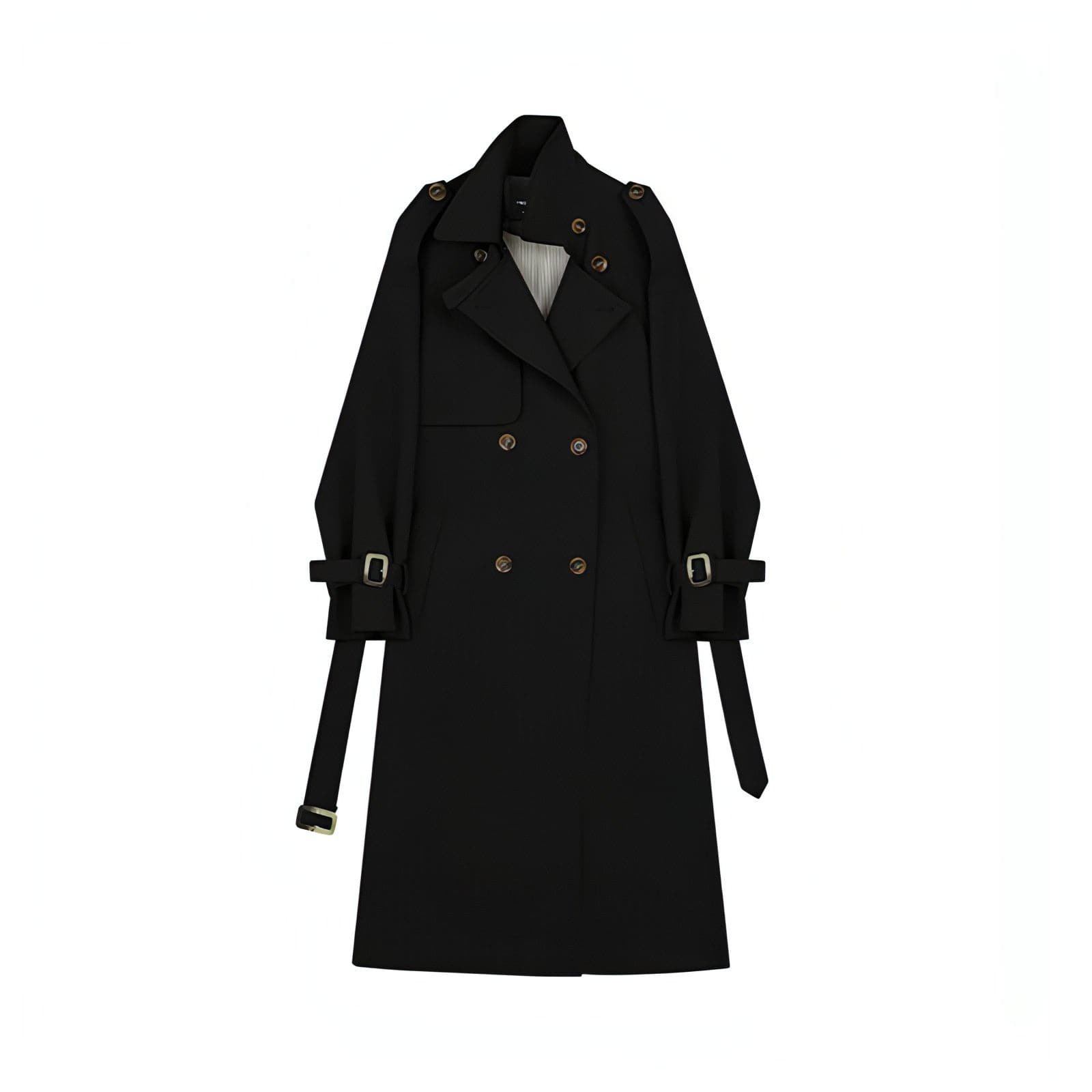 Autumn Mid-Length British Style Trench Coat - chiclara