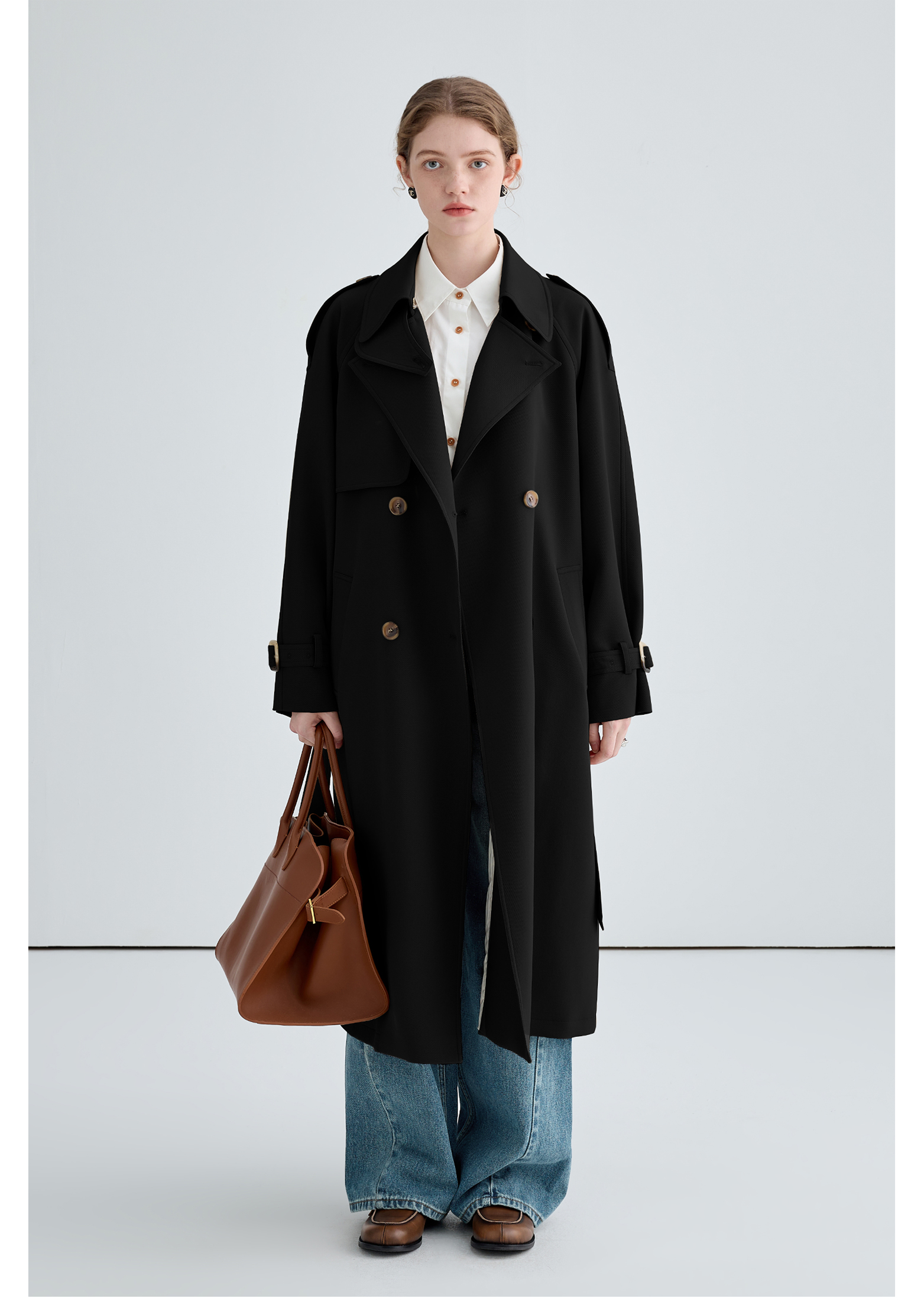 Autumn Mid-Length British Style Trench Coat - chiclara