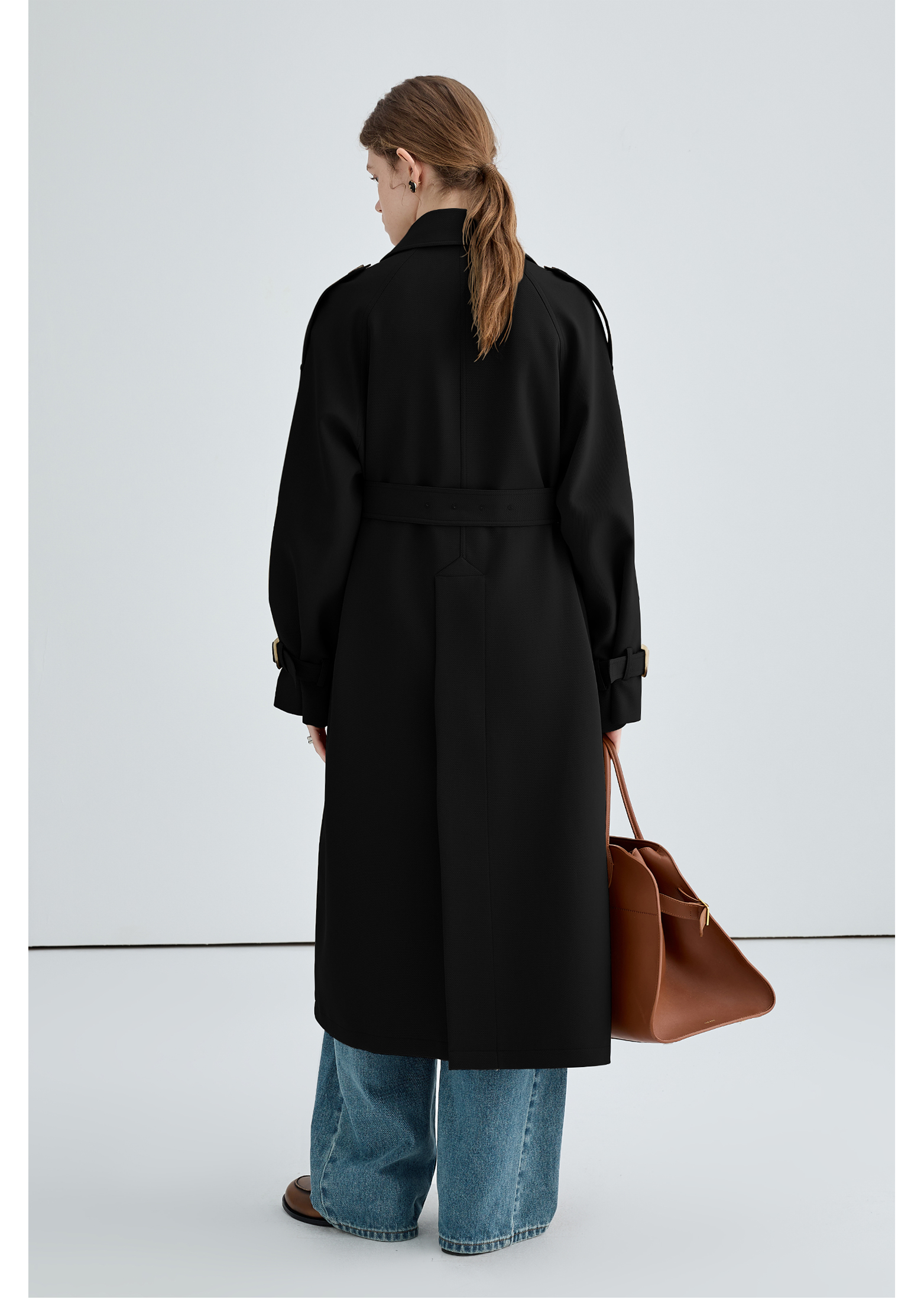 Autumn Mid-Length British Style Trench Coat - chiclara