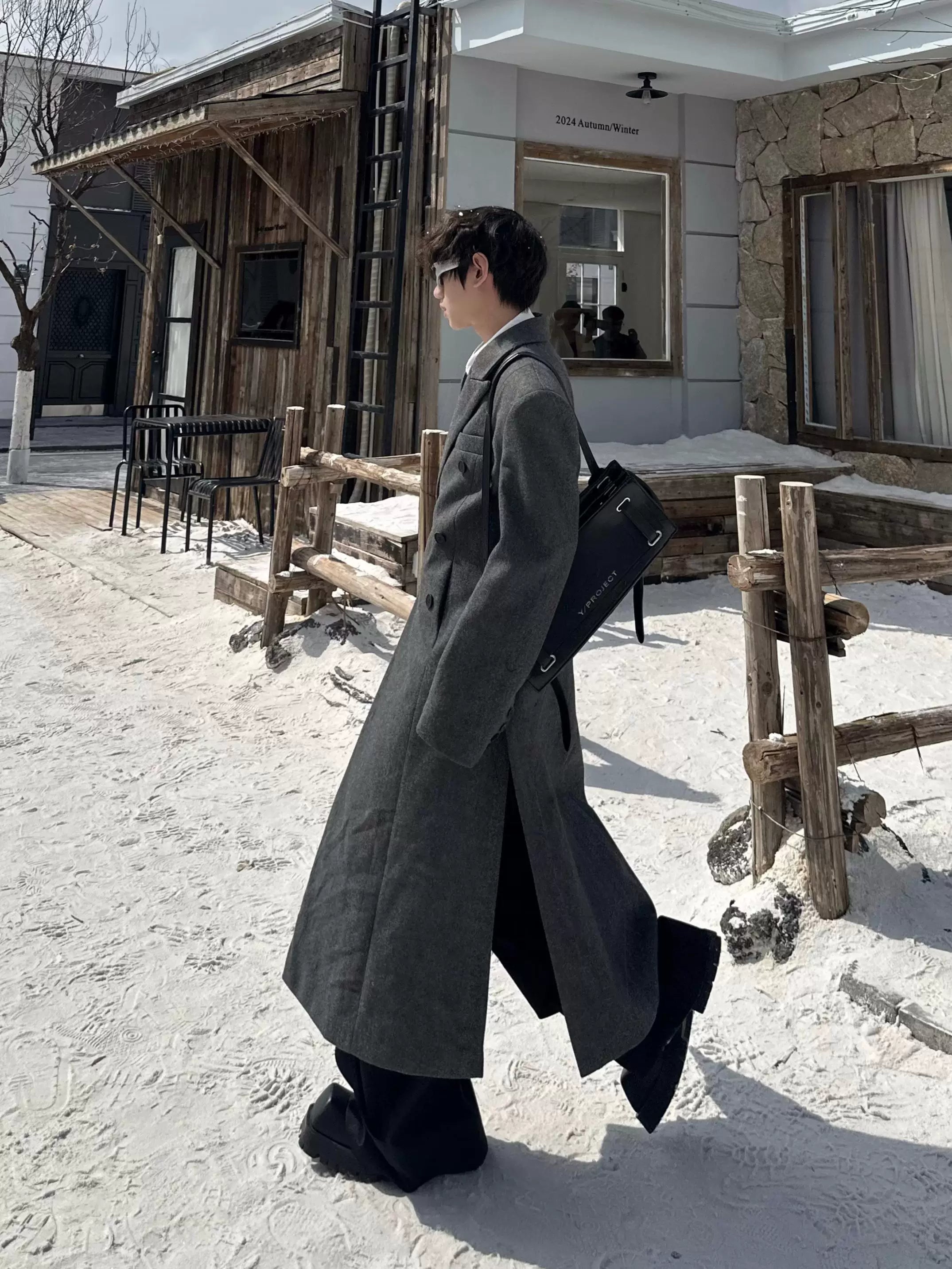 Granite Ascent Double-Breasted Overcoat