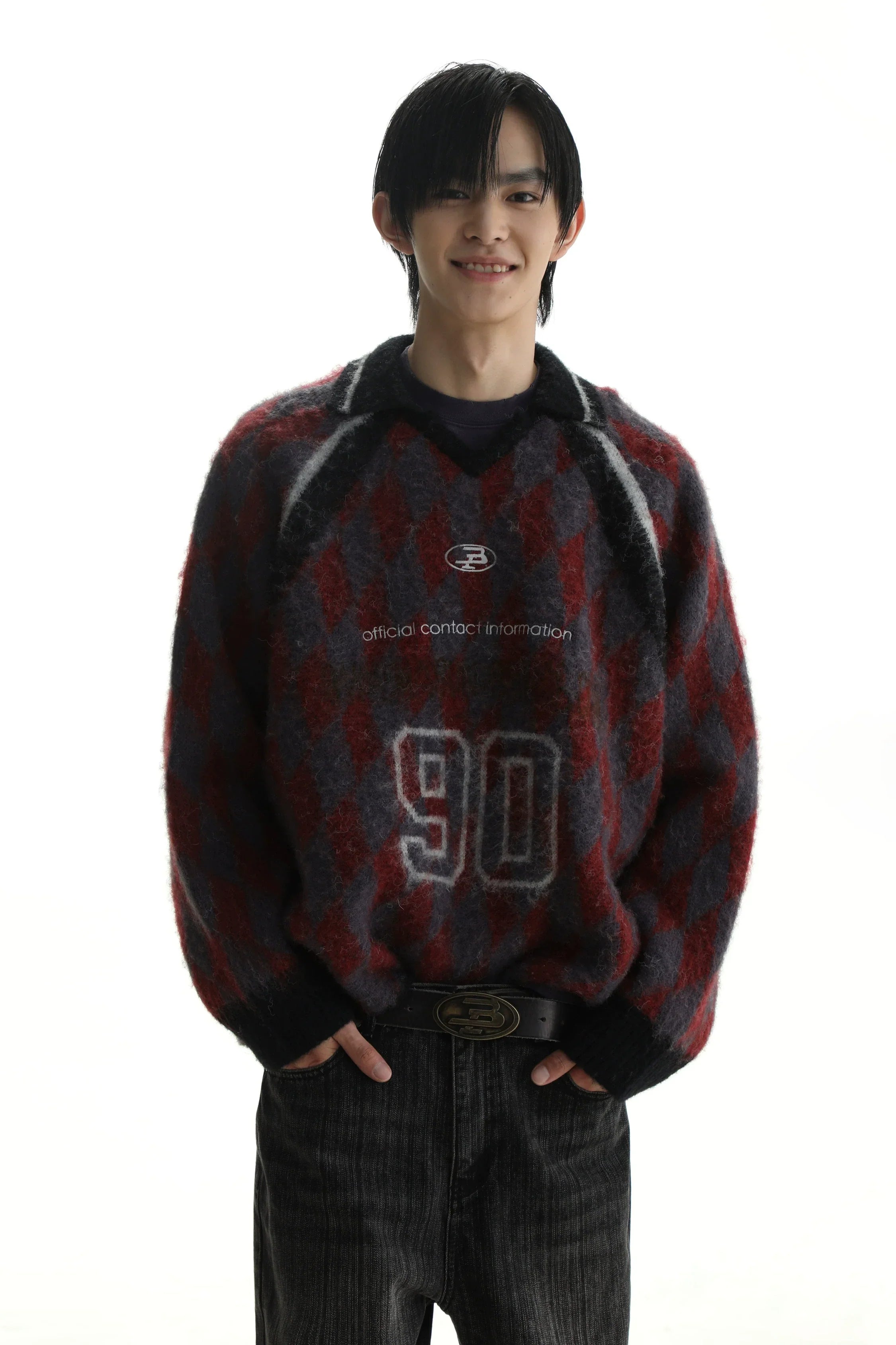 Argyle Knit Sweater & Vest Set - chiclara