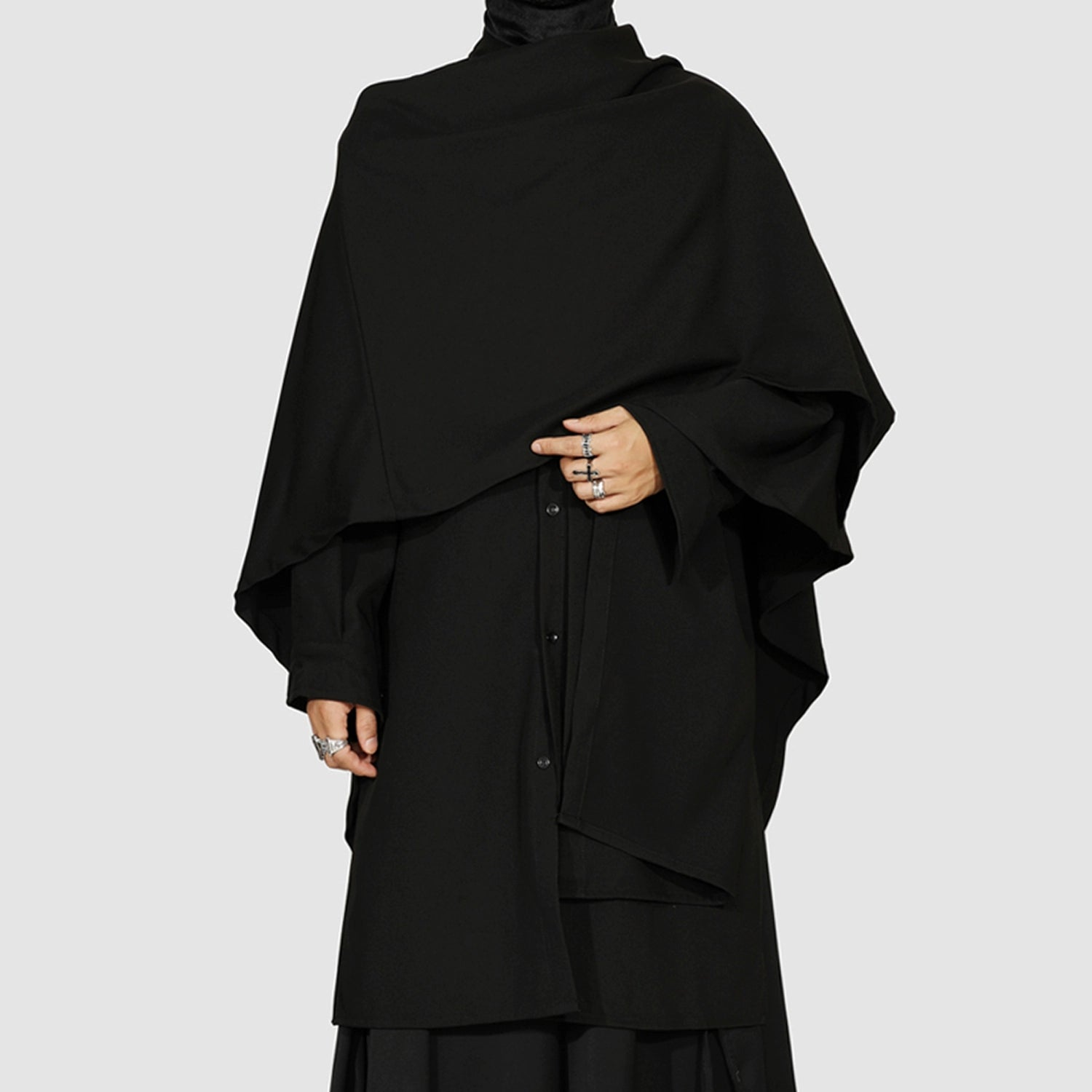 Avant-Garde Oversized Black Shirt